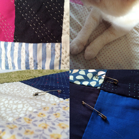 1) Lines. 2) Paws of the helper. 3) Pins. 4) And more pins. 