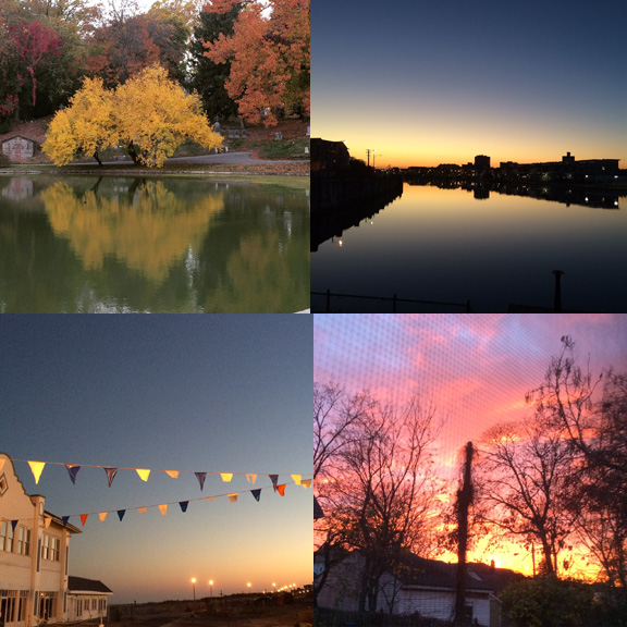 1) Fall takes over Greenwood Cemetery. 2), 3), & 4) So many new sunsets. 