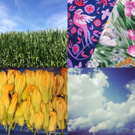 1) Atlantic Farms. 2) Thrift and vintage finds. 3) Blossom season at work. 4) Summer sky in overdrive. 
