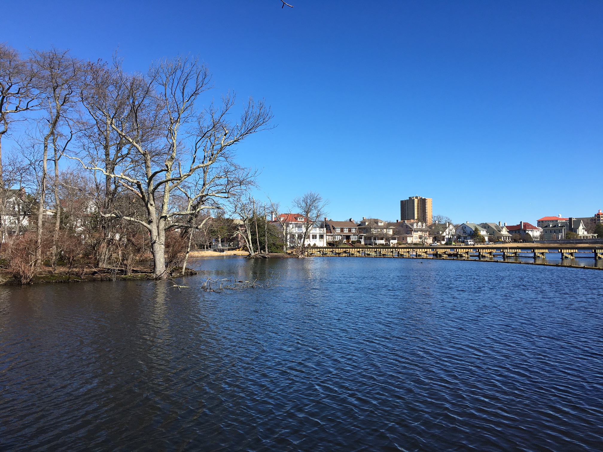 Sunset lake is still looking pretty bare. 
