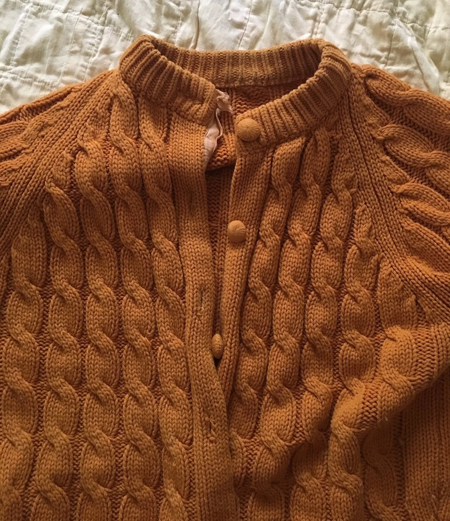 A hand me down sweater that didn’t get much wear until Sept, but it’s getting wear now.