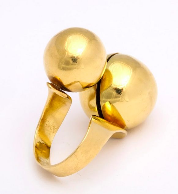 18k yellow gold 'blinking light' ring by famed artist Remo Sacareni