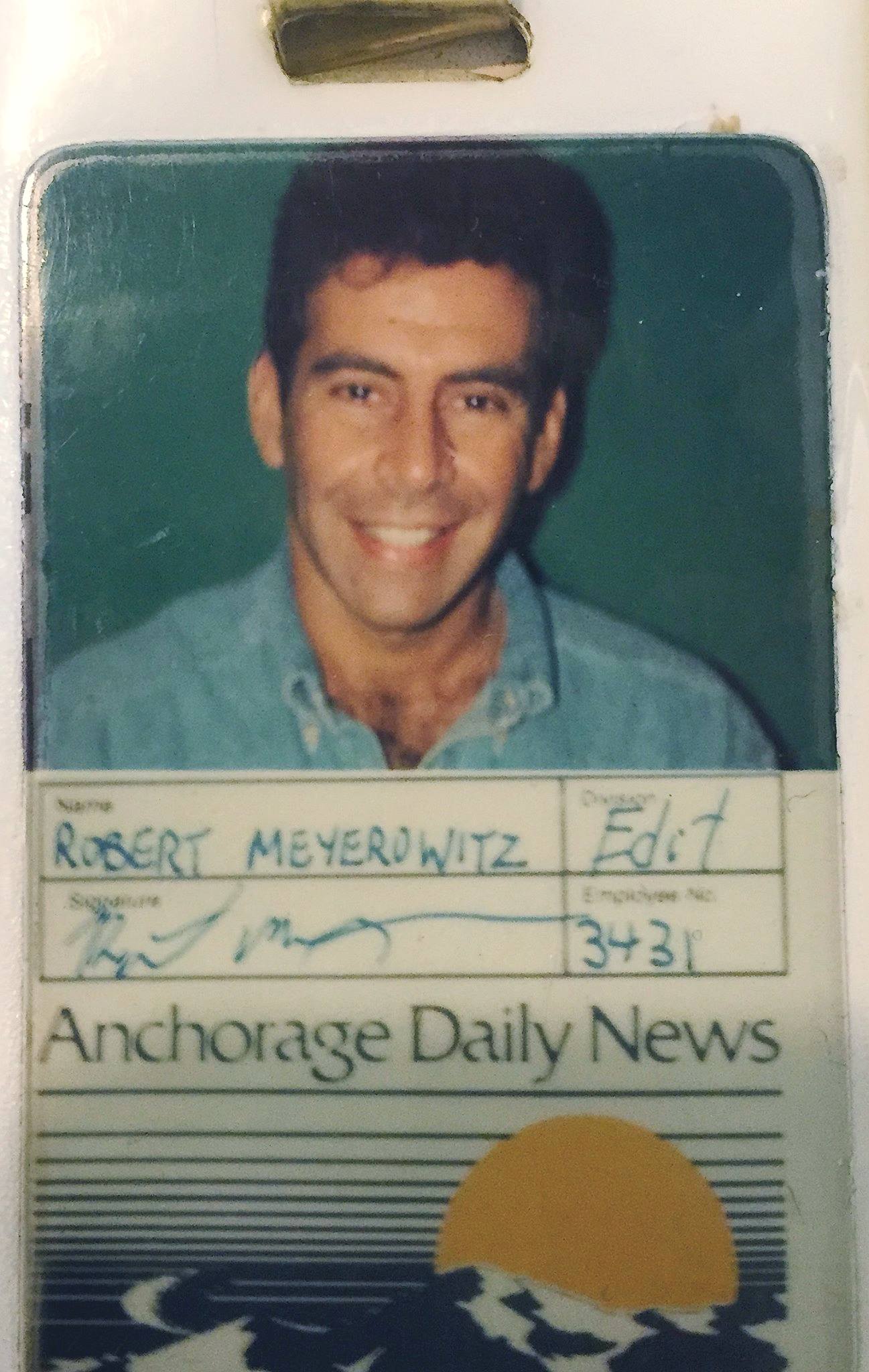 Robert Meyerowitz's Anchorage Daily News ID badge. / Courtesy of Robert