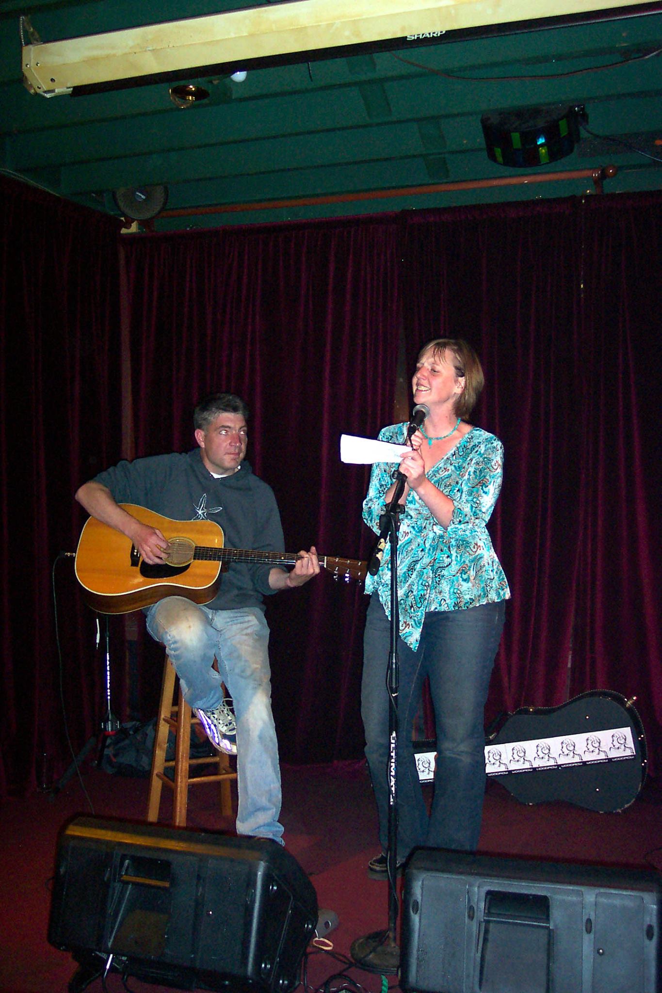 Lynne Snifka singing for her Muskrat Love story. / Courtesy of Robert Meyerowitz
