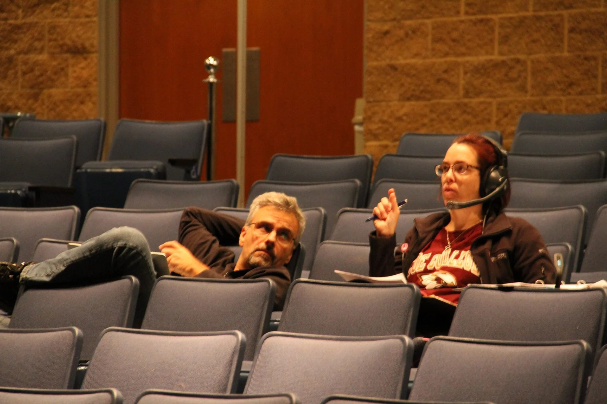 Working with Director, David Rzeszutek on a production at Saginaw Valley State University