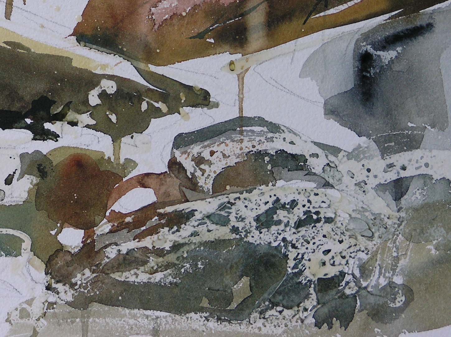masking water and wet rocks