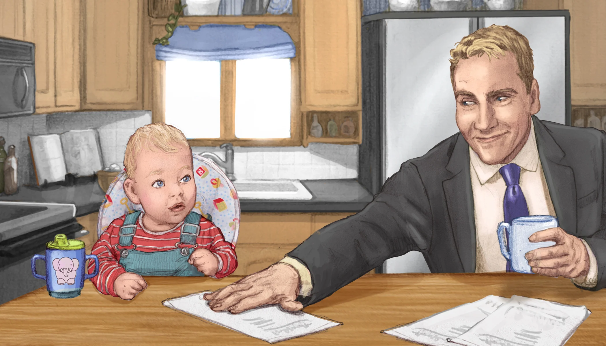 Possible execution A is a realistic approach to a cute concept: “Child knows best.”