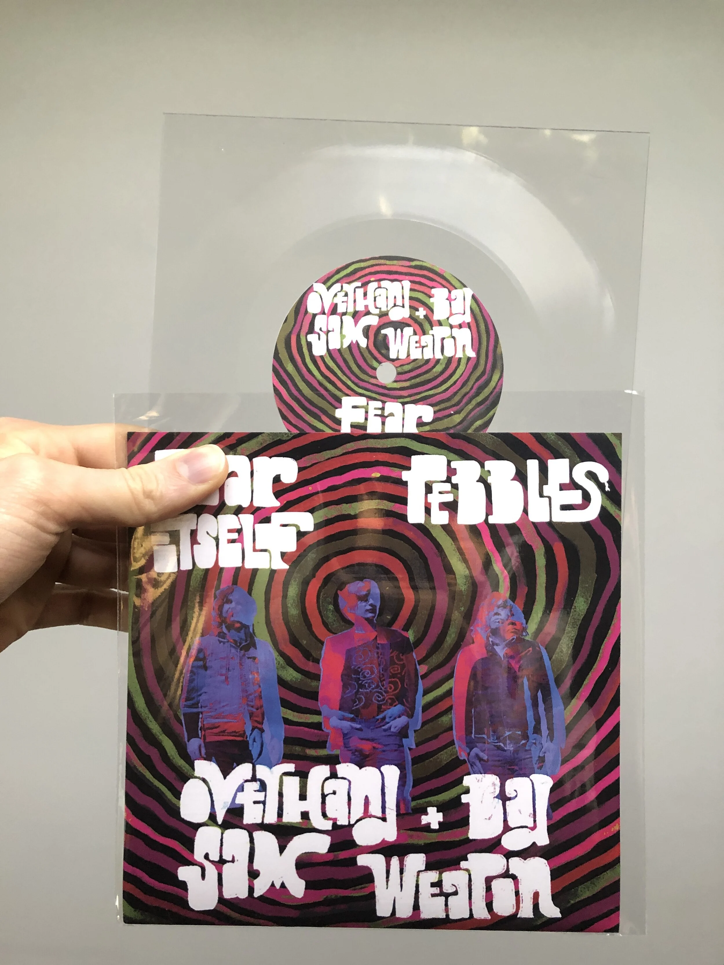 *Limited 30 copies* Fear Itself / Pebbles 7" Clear Square Lathe Cut Record + Watercolor Painting