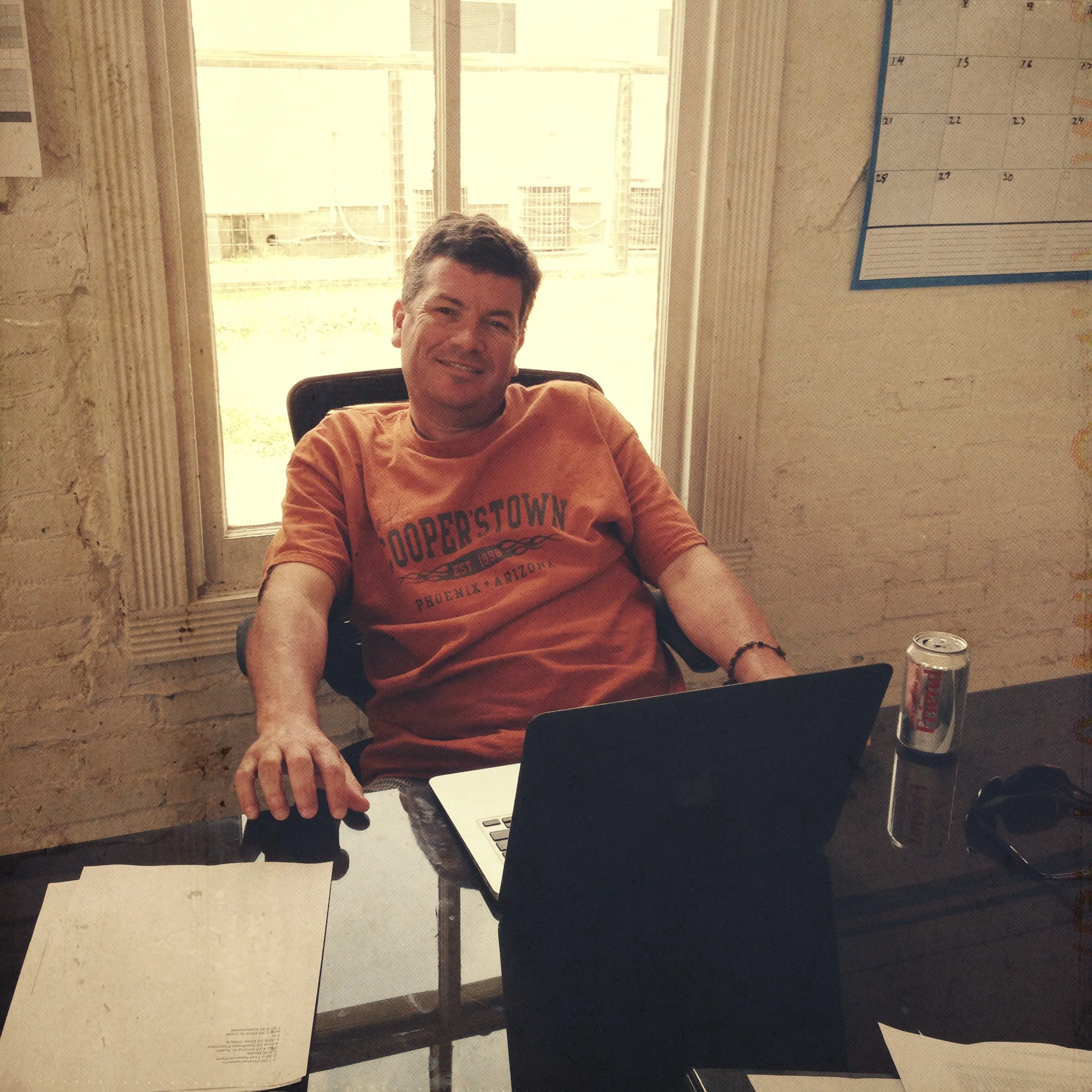 Our producer Jason Netter holding down the fort at ACCH HQ