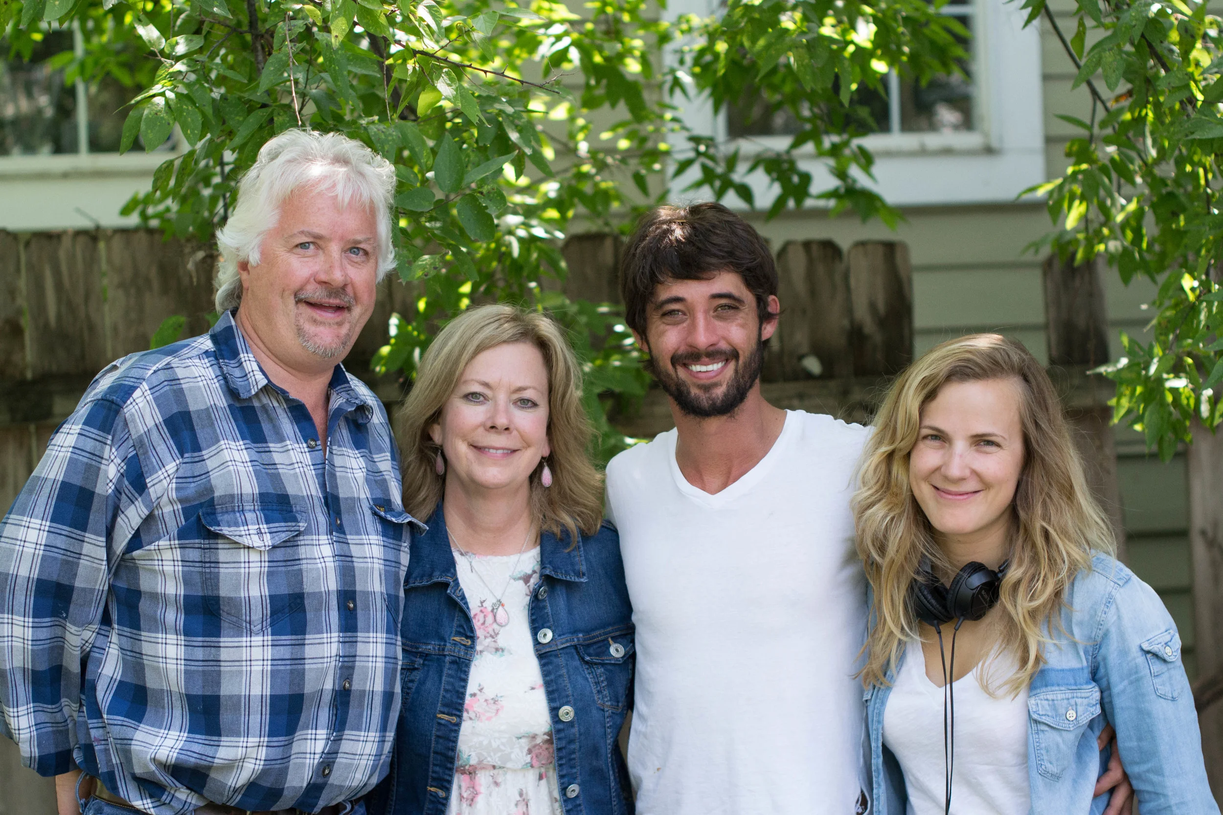 Mike & Tammy Marlow with Ryan & Anna in front of Deep Eddy's in Austin