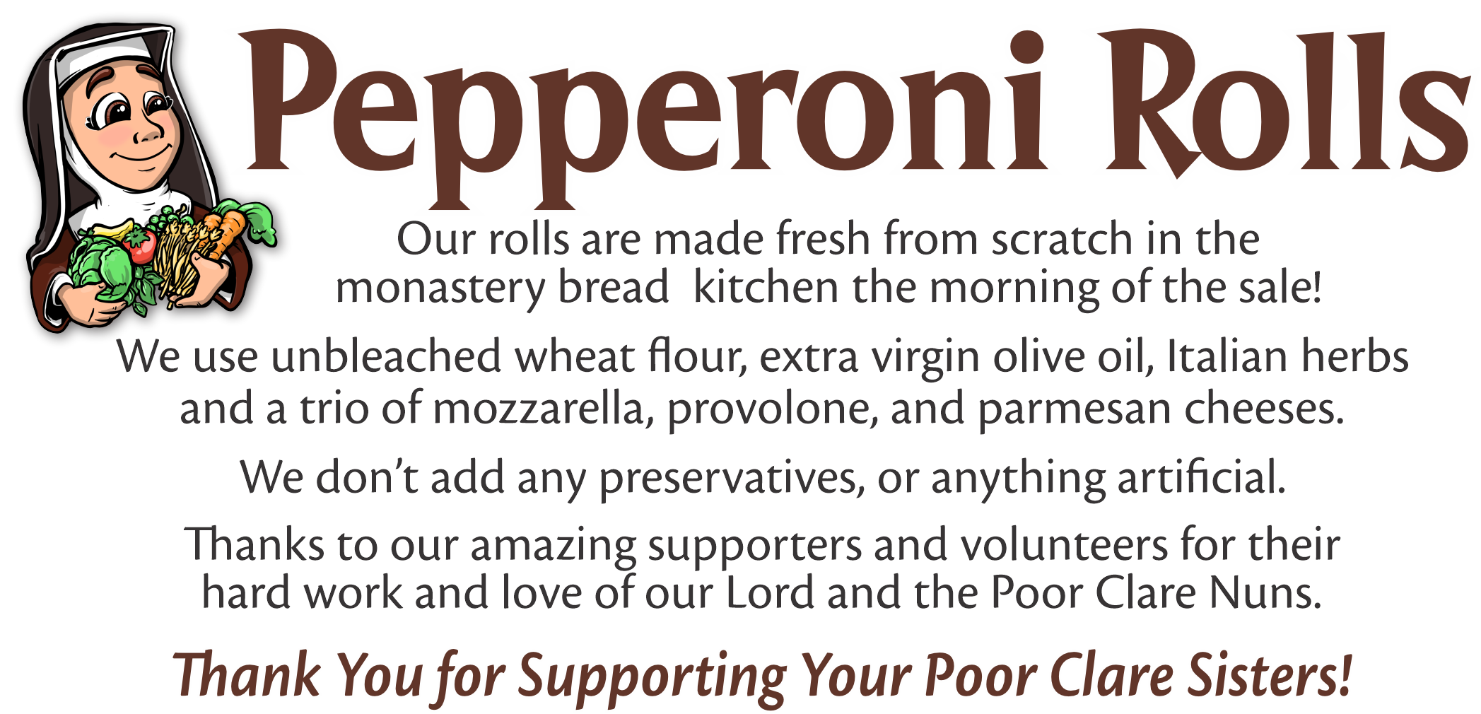 Pepperoni Rolls — Poor Clares of Perpetual Adoration