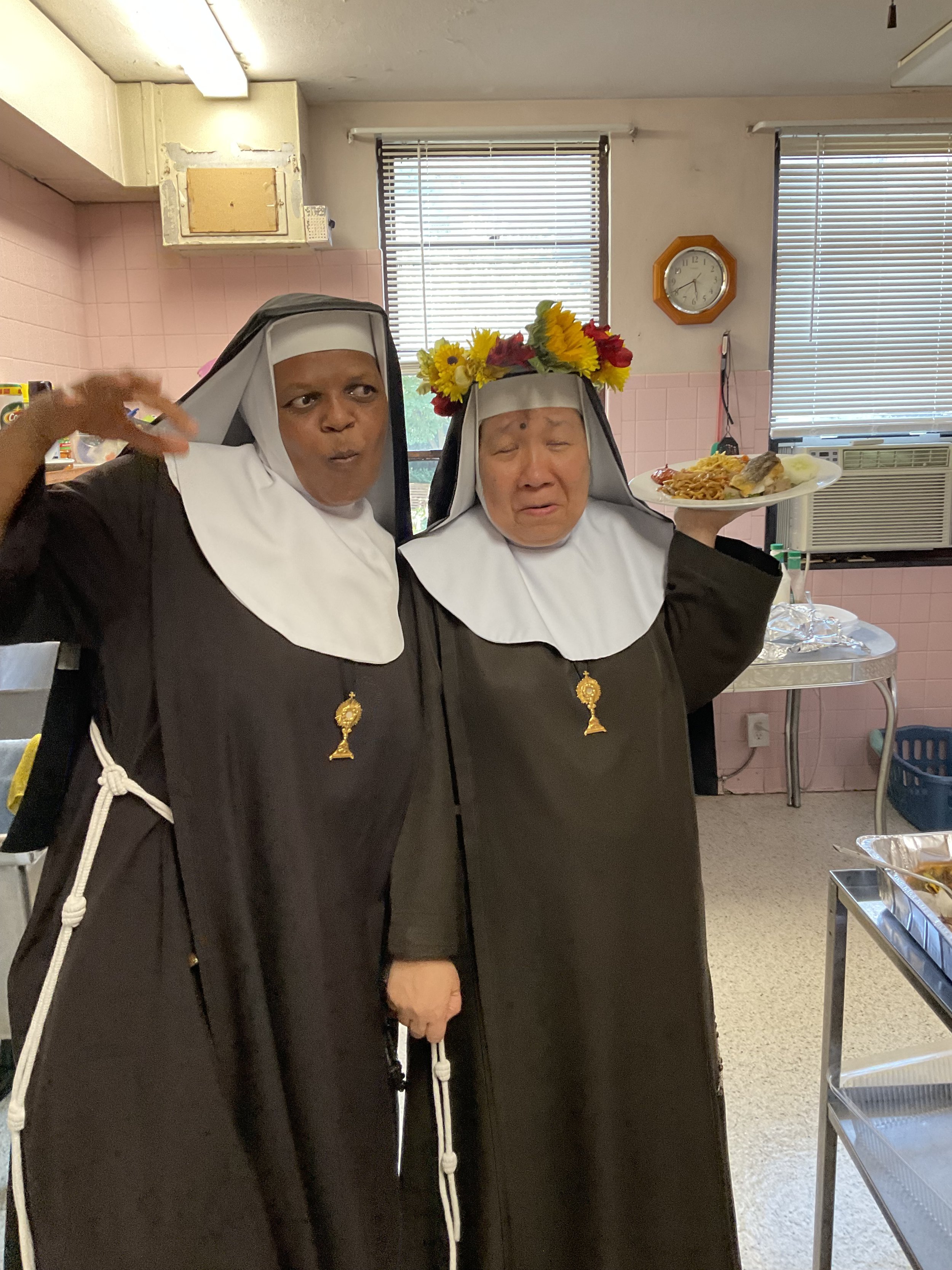 I have absolutely no idea what this face of both Sr. Mary Agnes and Mother Mary Gertrude is all about