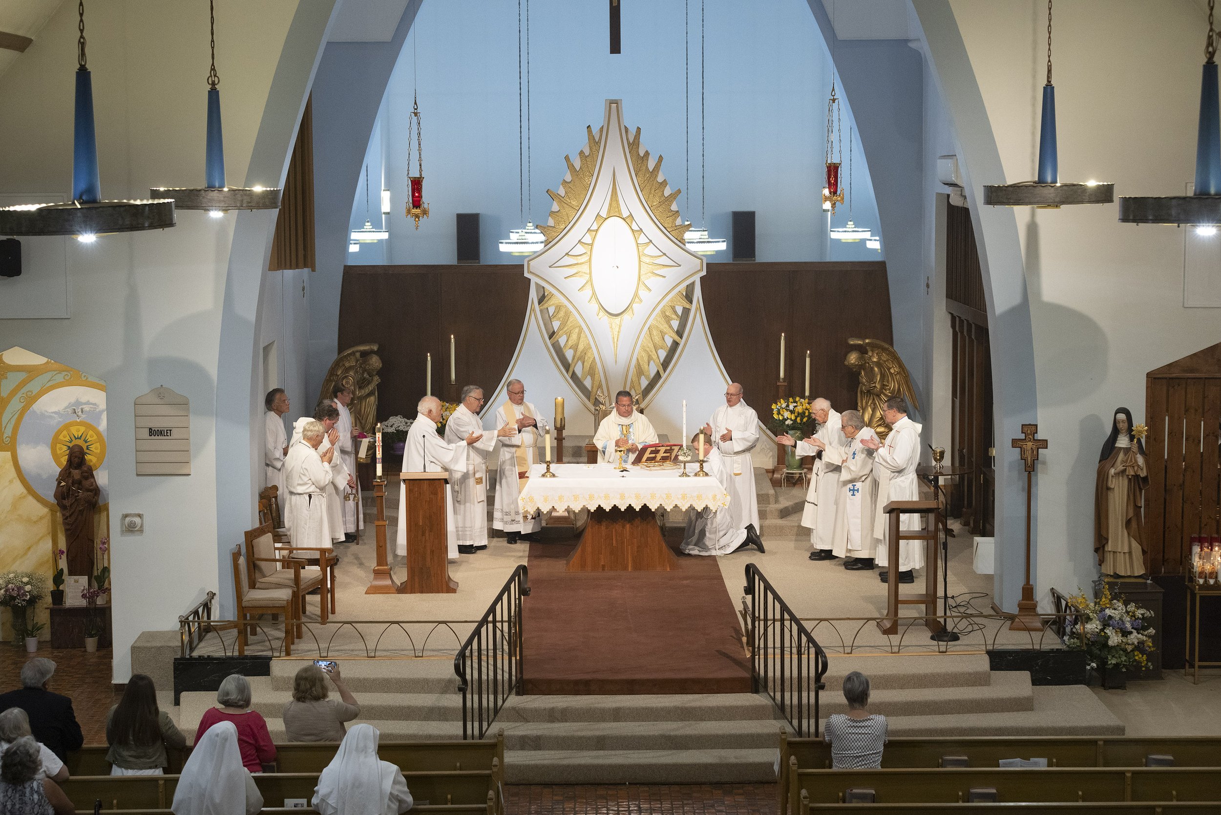 Bishop Bonnar presiding in our Sanctuary filled with priests