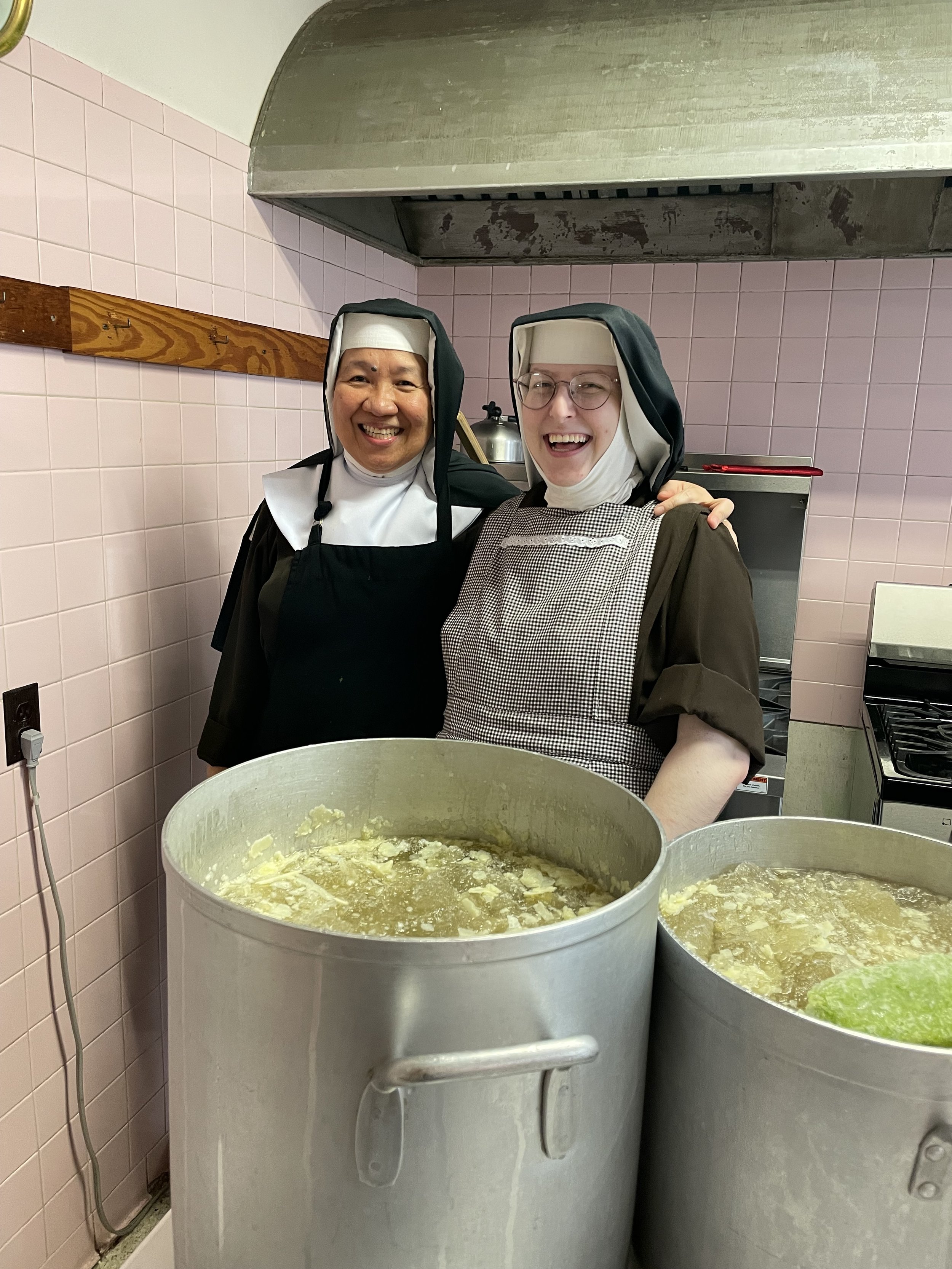  Mother Mary Gertrude and Sr. Therese Marie and no Mother is not taller than Sister by a long shot—she made Sister step off of the step for the picture so she could be taller. 