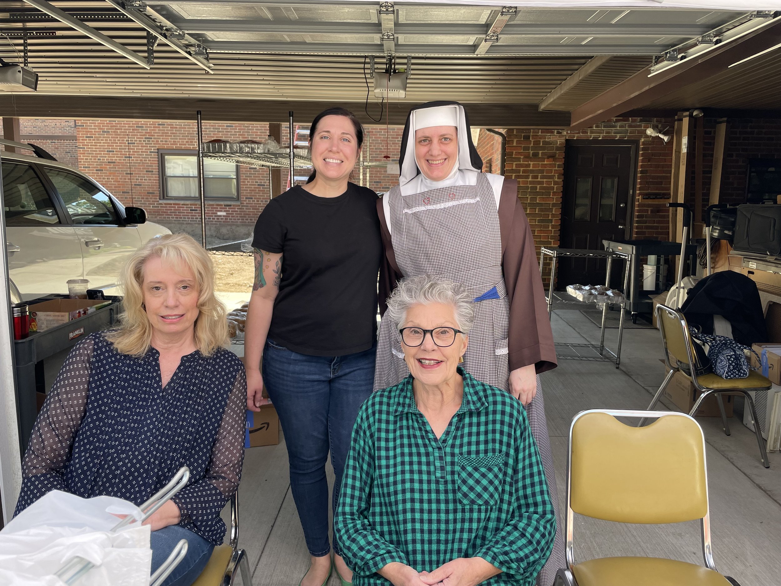  Sr. Bridget Marie who tries REALLY HARD to not get pictures of herself so she is the Sister Picture Taker and Website Manager but she acquiesced to Mother’s command to get pictures of ALL the Sisters doing their jobs…mine is managing ALL the orders 