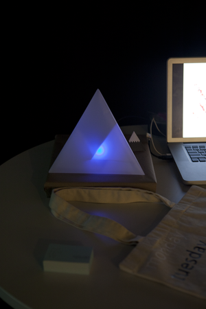 The Nudge Nudge, in it's prototype form as a lamp.