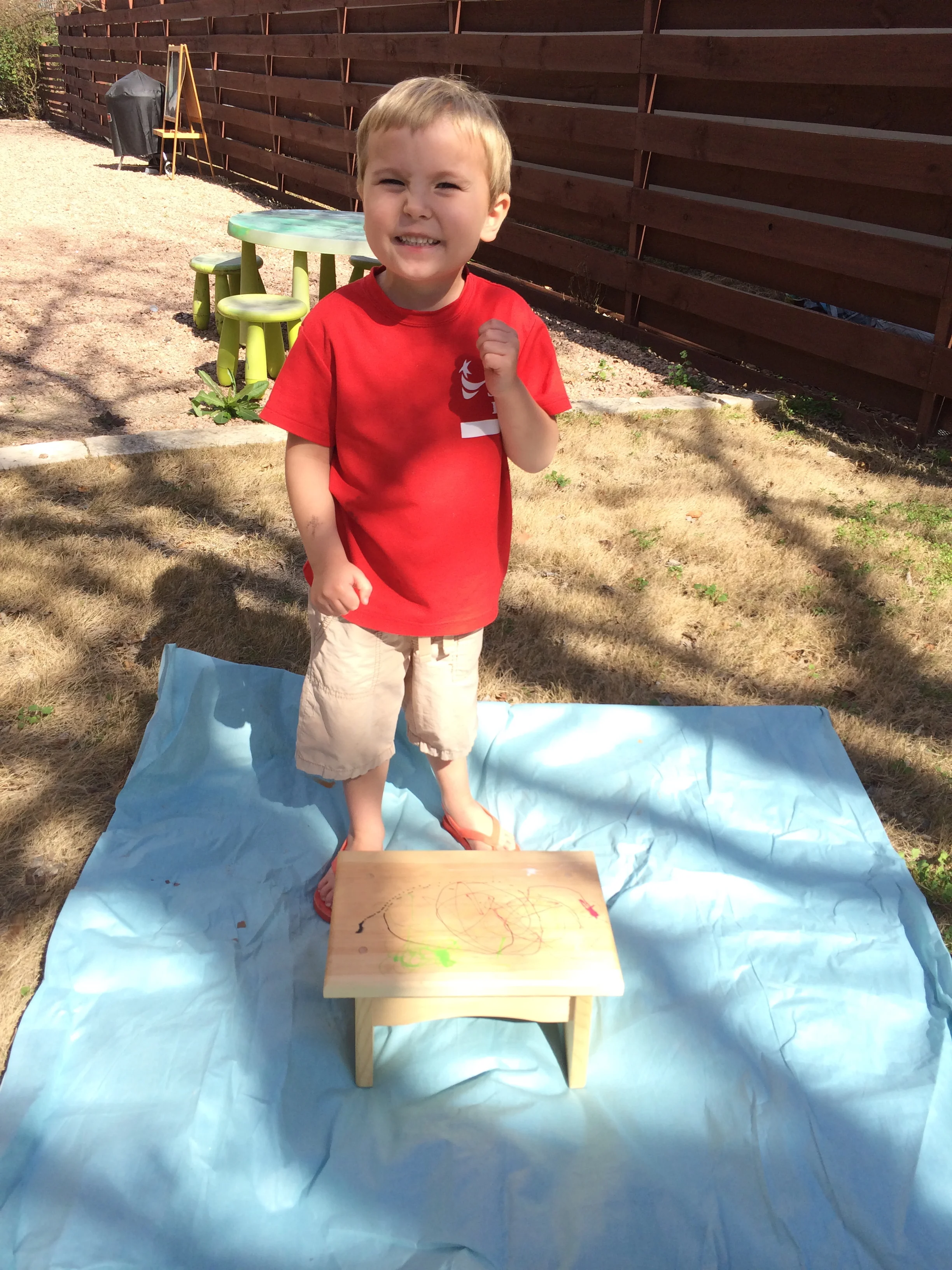 The Feral One with his blank canvas.