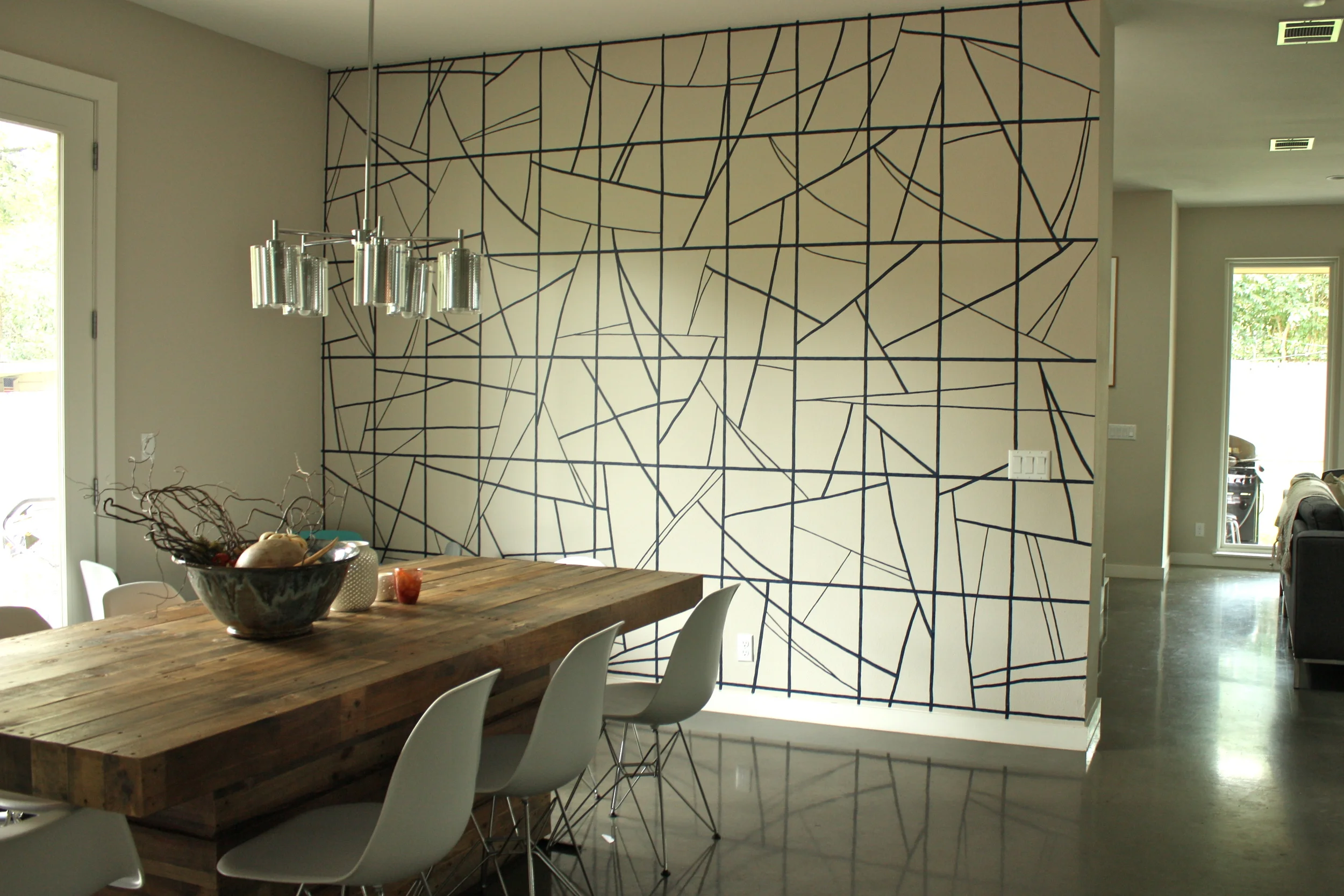Dining room accent wall, private residence