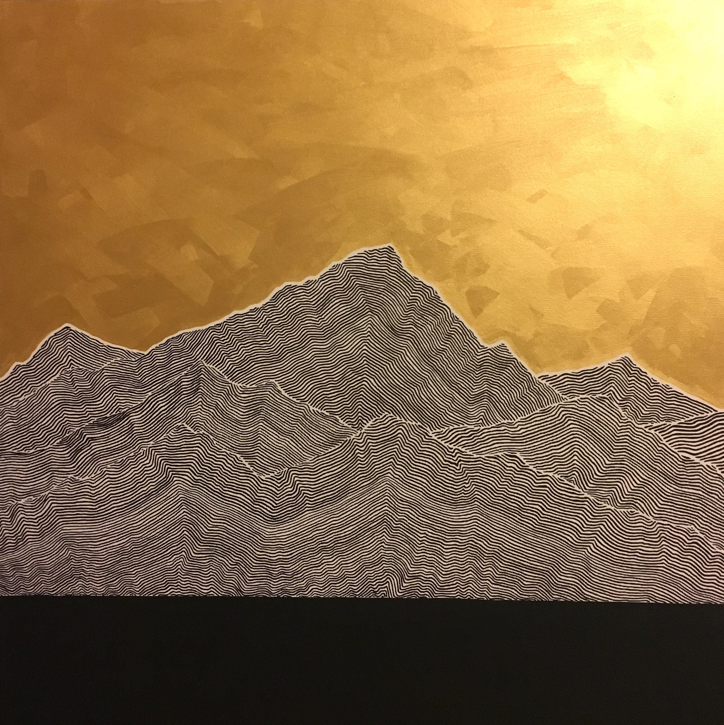 Mountains I Ink and latex on canvas 36" x 36" SOLD