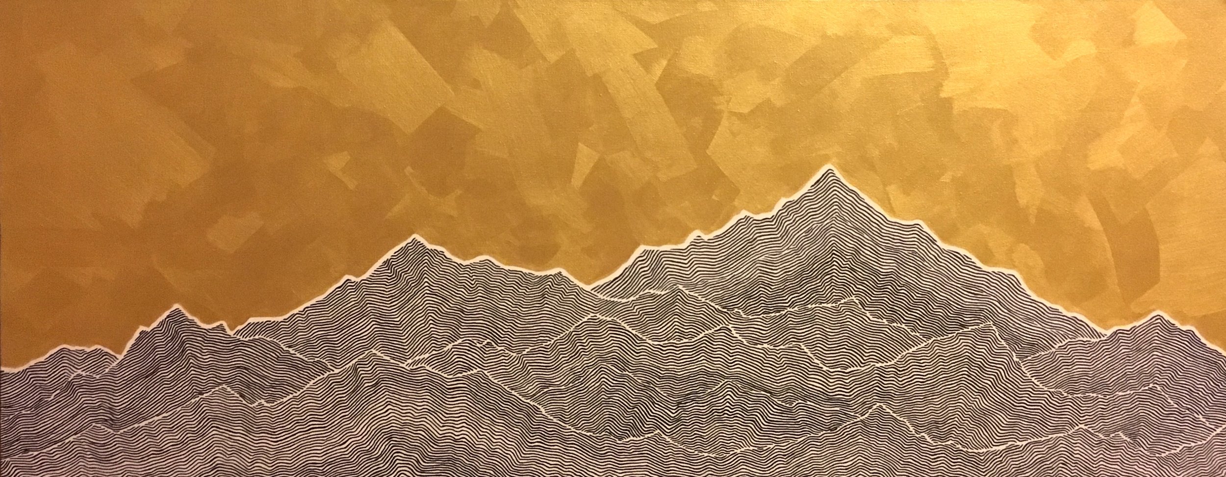 Mountains III Ink and latex on canvas 40" x 16" $750