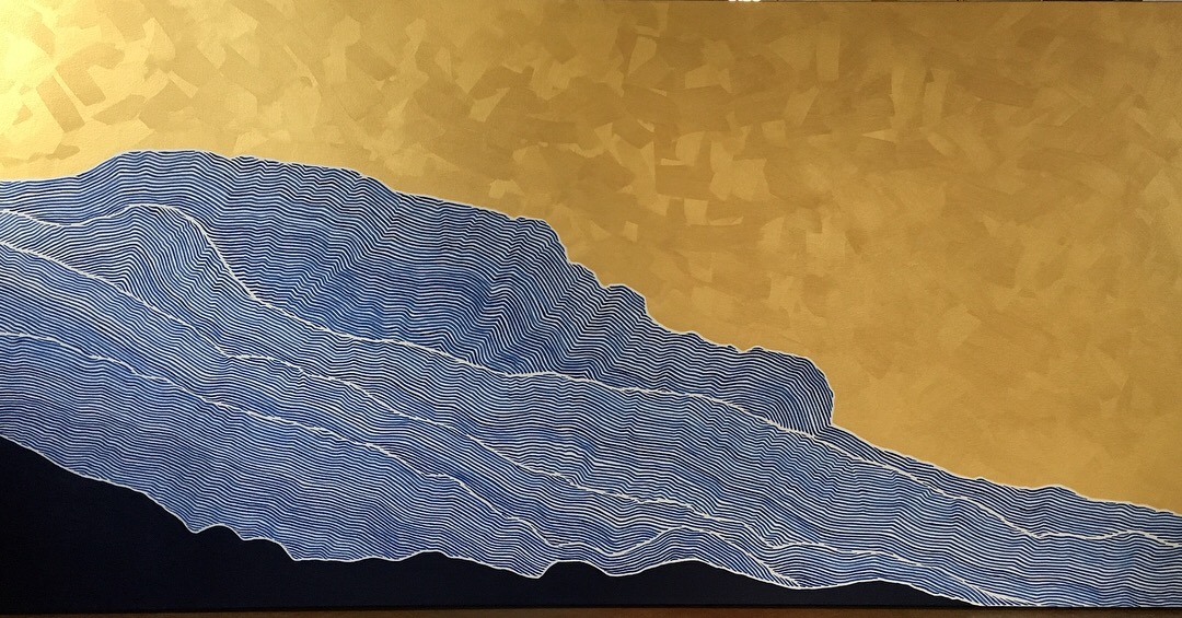 Grandfather mountain Acrylic and latex on canvas 72" x 36" SOLD