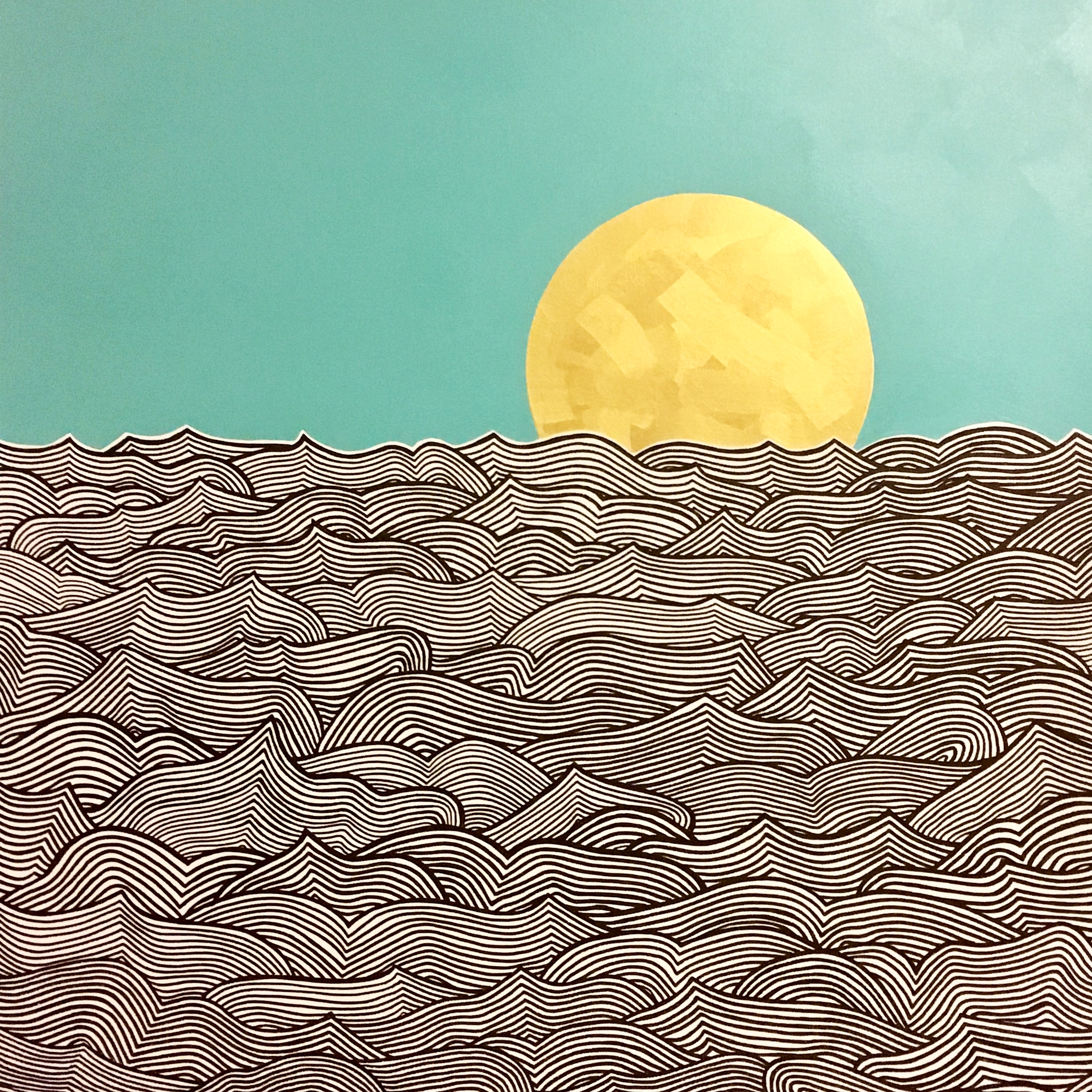 Waves II Ink and latex on canvas 36" x 36" SOLD