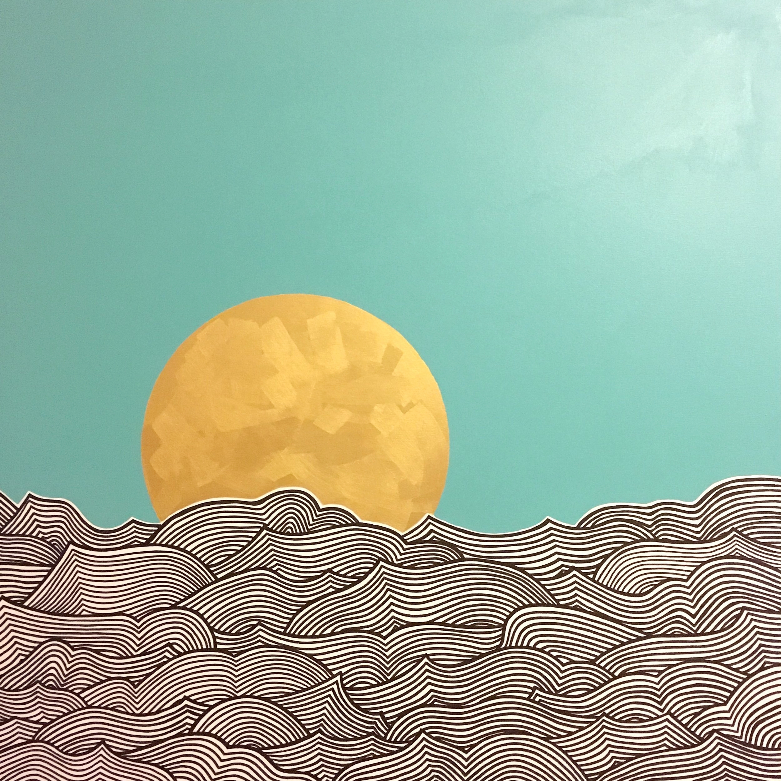 Waves I Ink and latex on canvas 36" x 36" SOLD