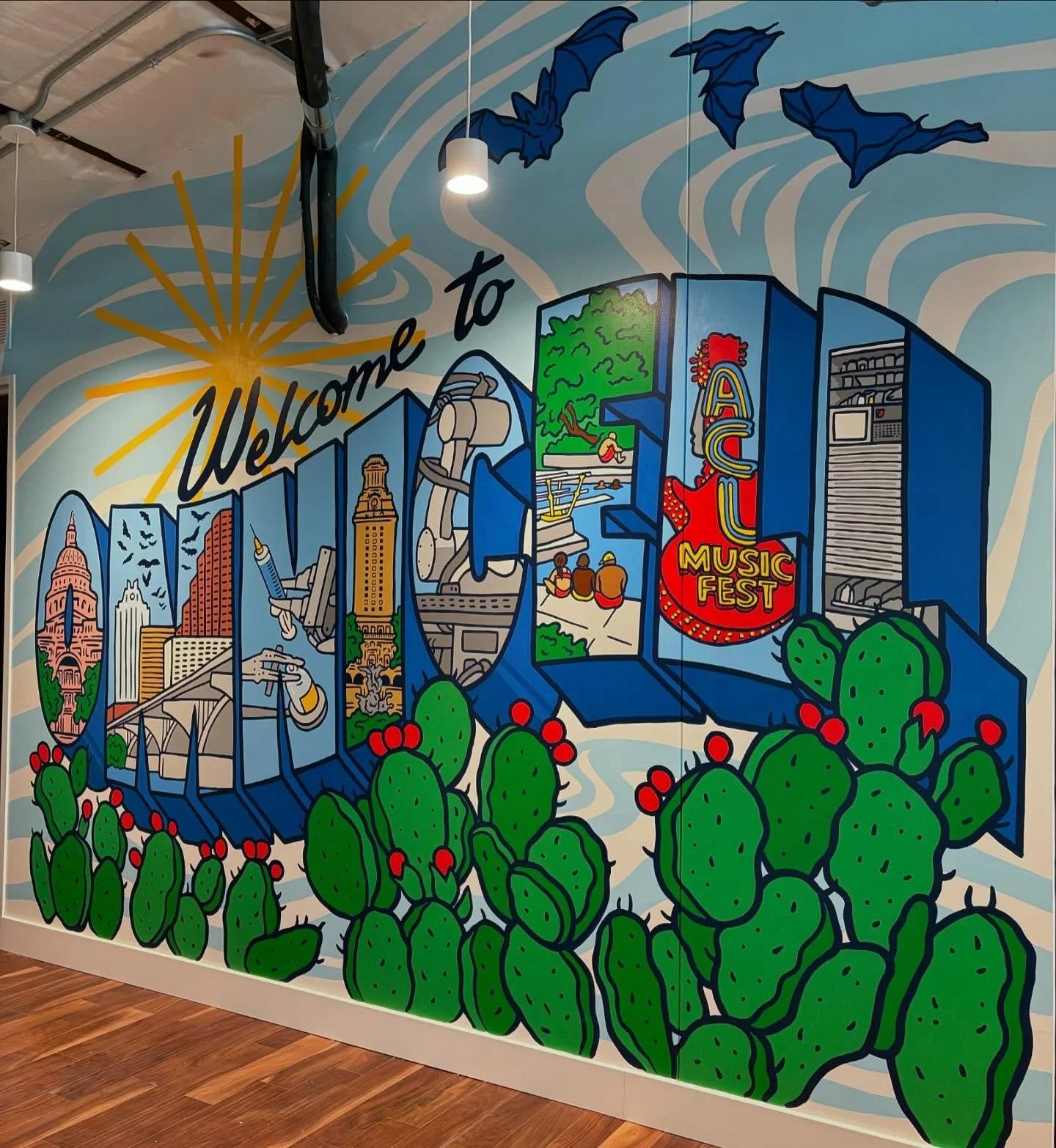 Thank you, Omnicell. I loved painting this one for your beautiful office.
&bull;
#mural #officemural #atxmurals #austinmurals #muralartist