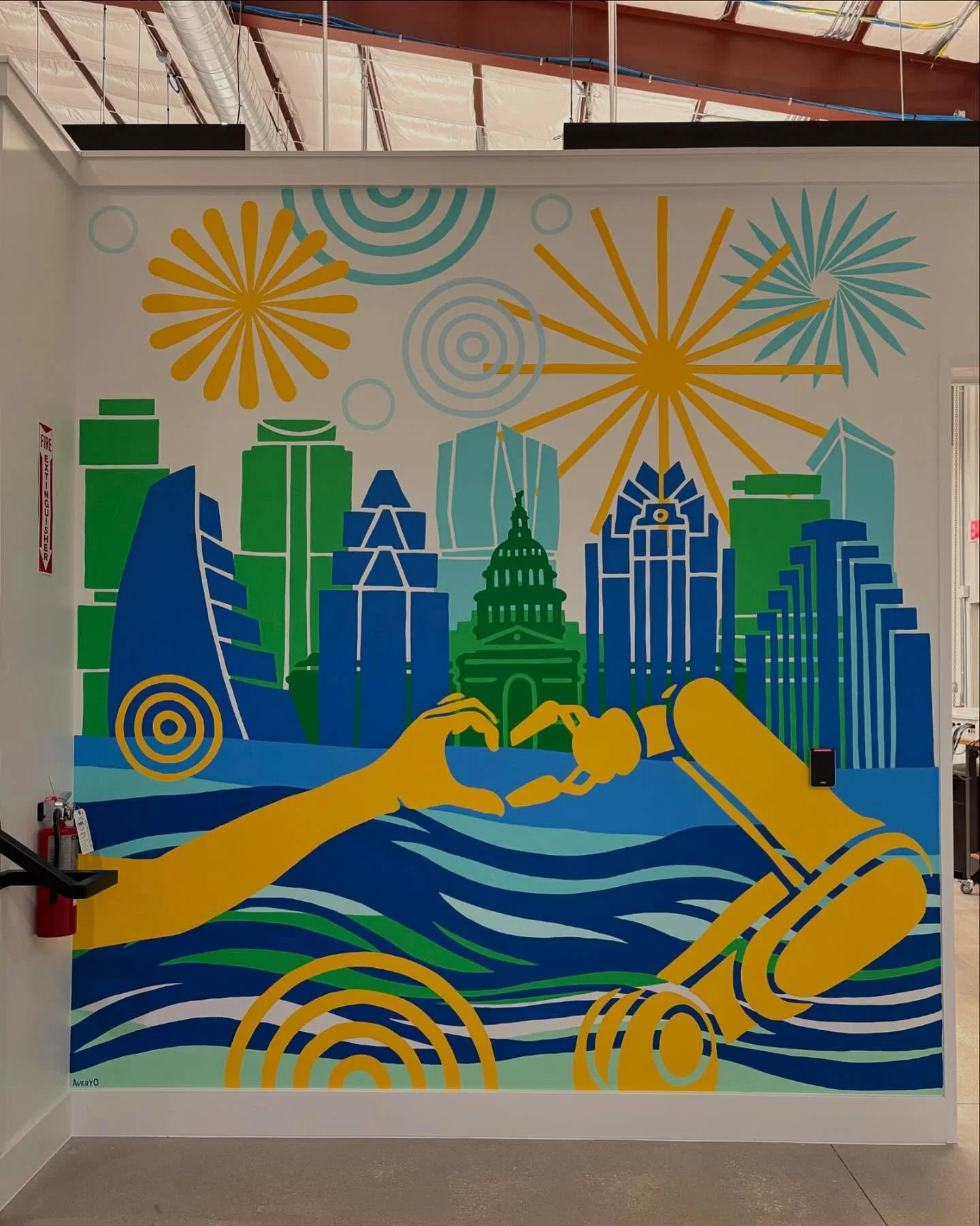 Oh look! Another little mural I did for Omnicell a couple of weeks ago. Omnicell is a very cool international tech company bringing robotics into medication management, supporting safety and efficiency. This allows medical staff to focus on higher va