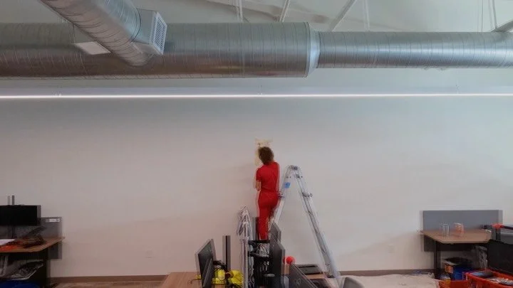 First mural after a much needed and enjoyed long summer painting break. Thank you @brrarchitecture for letting me bring your ideas to life! What a joy! 

It&rsquo;s so much fun finally getting to bring to paint the designs I&rsquo;ve been working on.