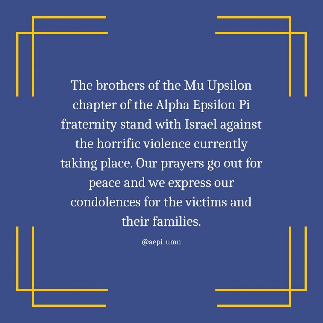 Statement from the brothers of the Mu Upsilon chapter.