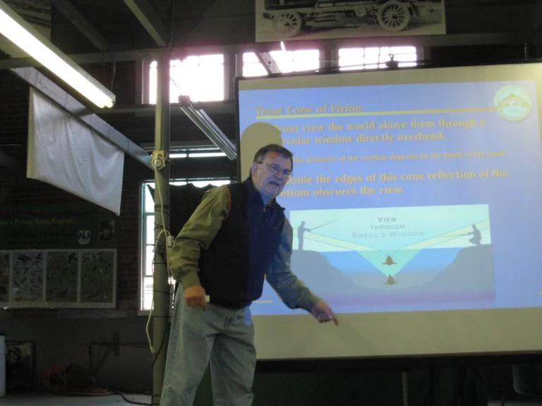 Hacklebarney uses only the latest technology to help up and coming fly fishers. Can you say powerpoint? Yeah baby!