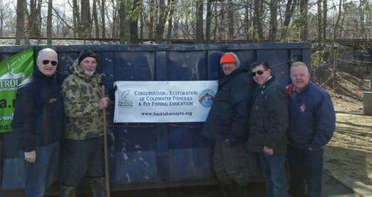 Rockaway River Cleanup 2019 with Morris County Sheriff, James Gannon, HTU members Steve Widuta and Sam Sandus, Assemblyman Tony Bucco and Freeholder Douglas Cabana.