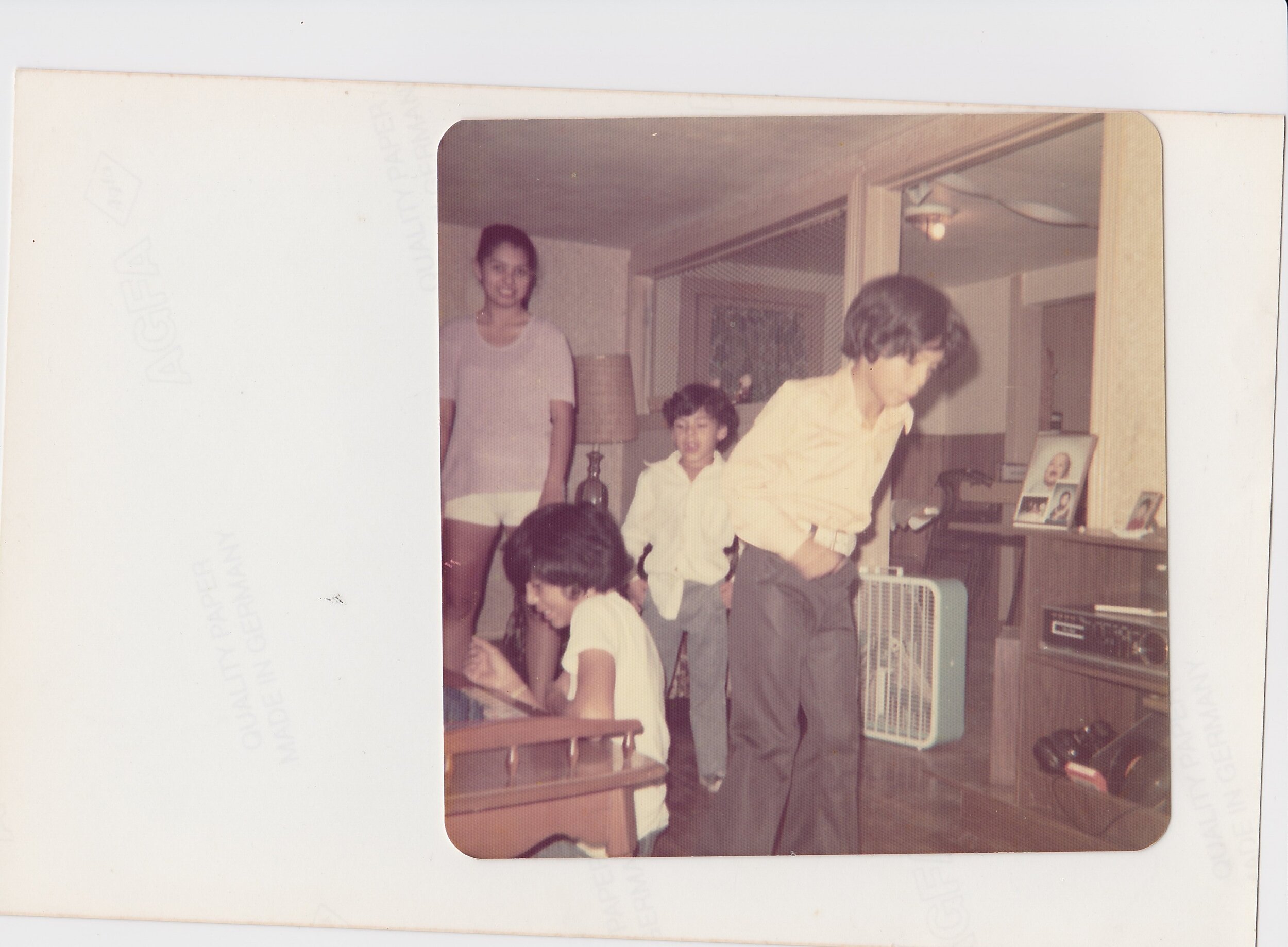 Family in the Living Room, Grandpa Augustin's House (date unknown; circa mid 1970s)