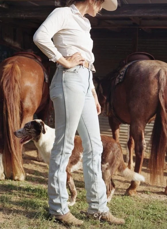 Micheli & Maverick with our horses for AQHA, 2026 (Texas Hill Country)