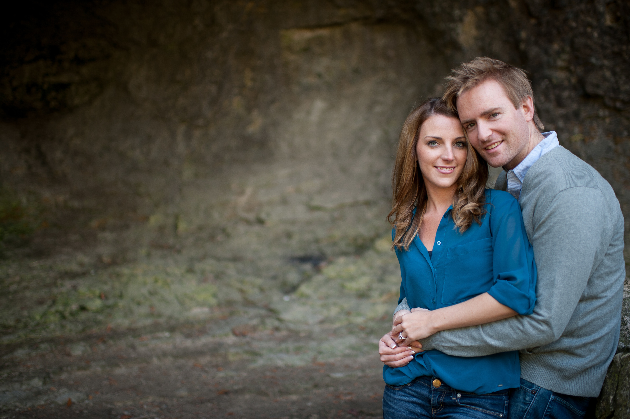  An engagement photograph taken on the waters edge at the Elora Quarry Conservation are of Jenessa and Scott by Toronto wedding photographer Scott Williams. &nbsp;Janessa and Scott had their wedding ceremony and reception at Nith Ridge Estates in Ayr