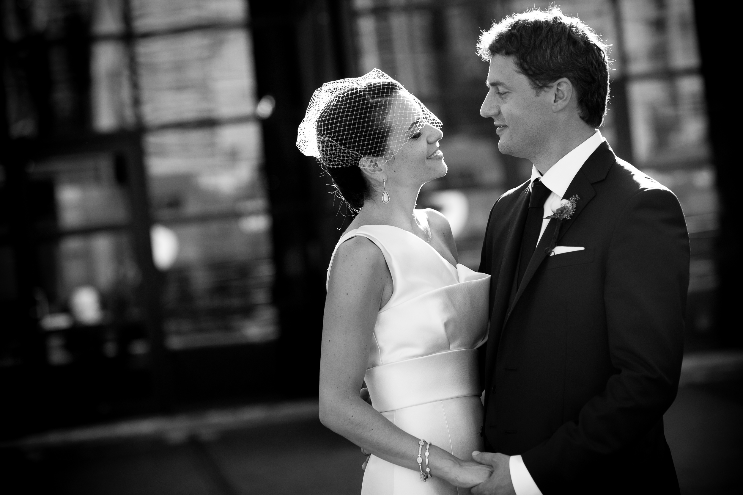  A portrait from Jennifer + Brad's wedding at the SteamWhistle Brewery by Toronto wedding photographer Scott Williams. 