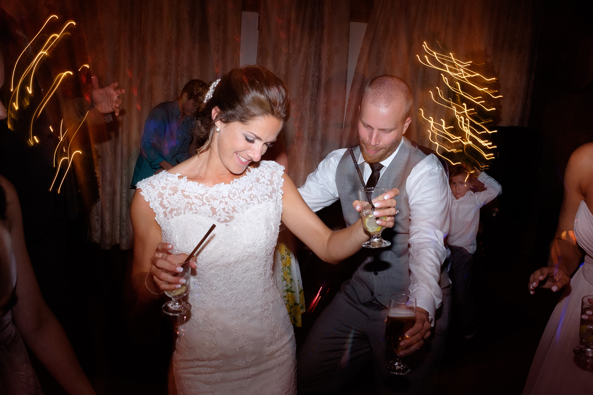  Rebecca + Jeff party late into the night during their wedding reception. 