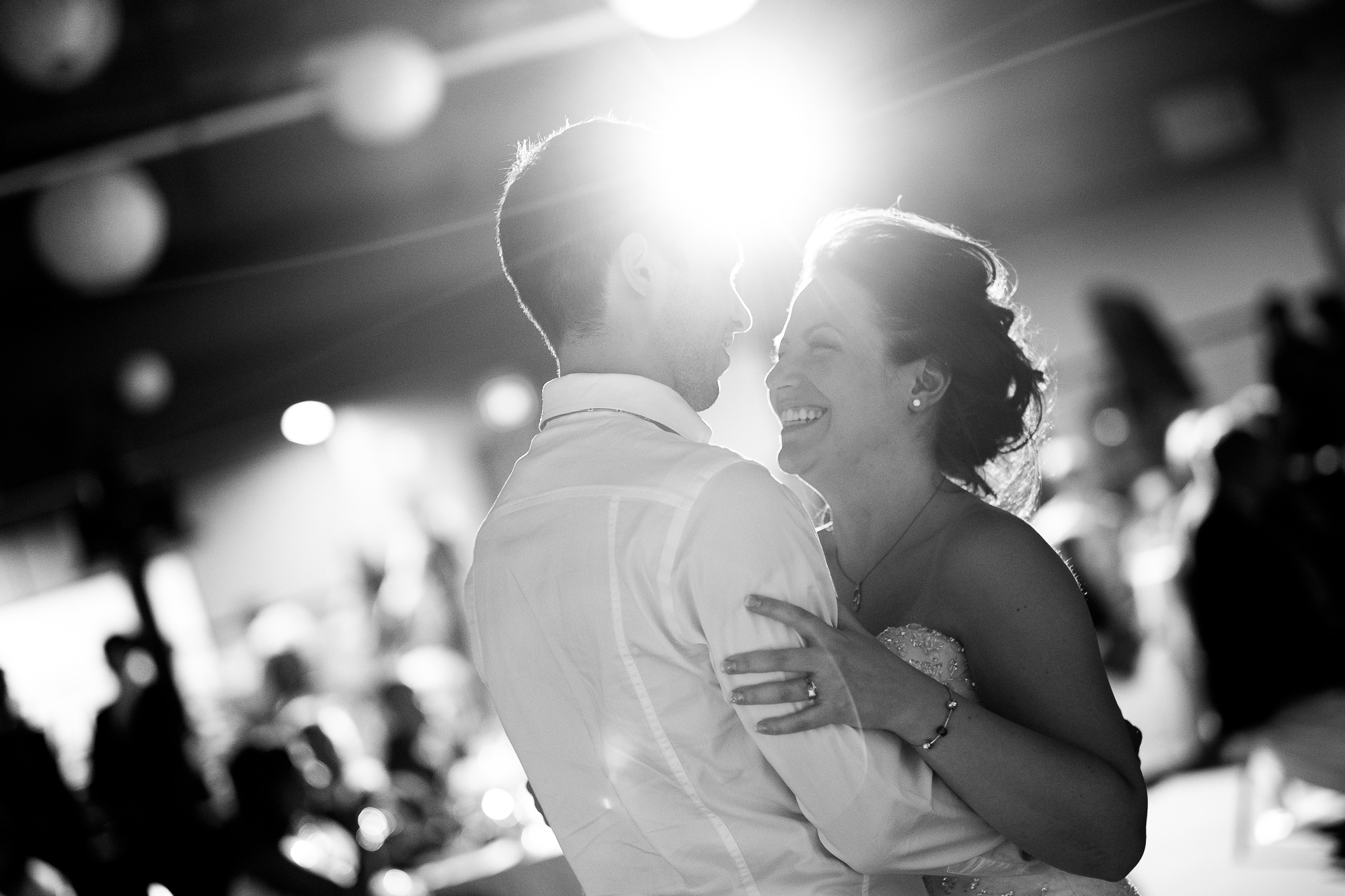  I love it when people are smiling in wedding photographs (I'll take happy crying as well) so obviously I love this picture from Kaylen and Roberts wedding this spring at Federation Hall in Waterloo.  You can see the joy on Kaylen's face as she enjoy