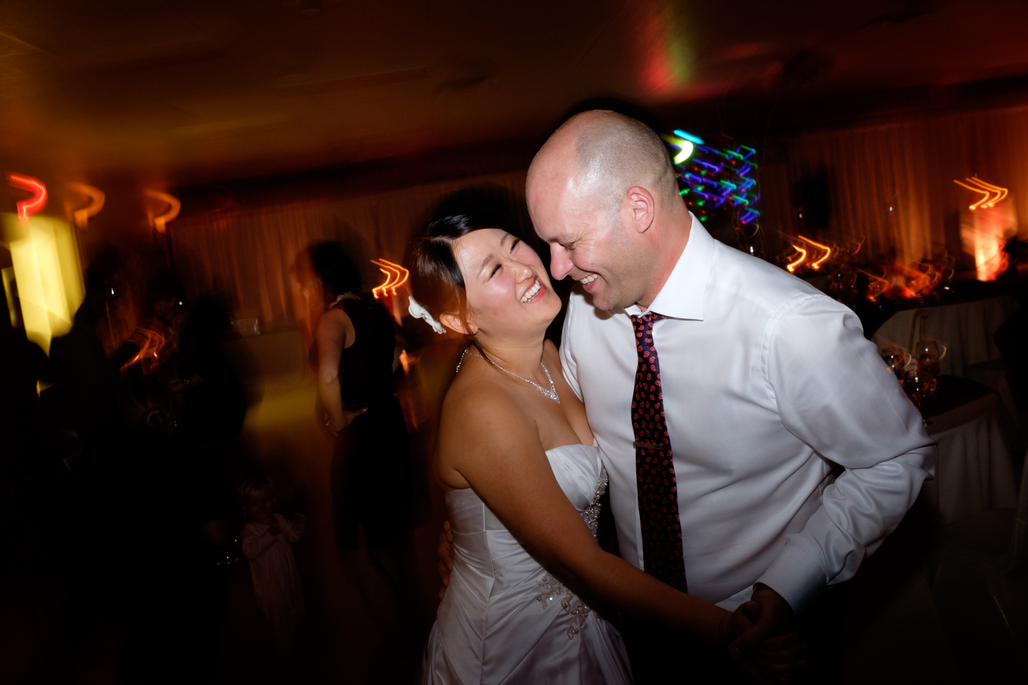  Joel + Joohee enjoy their final dance during their reception at their wedding in Tobermory. 