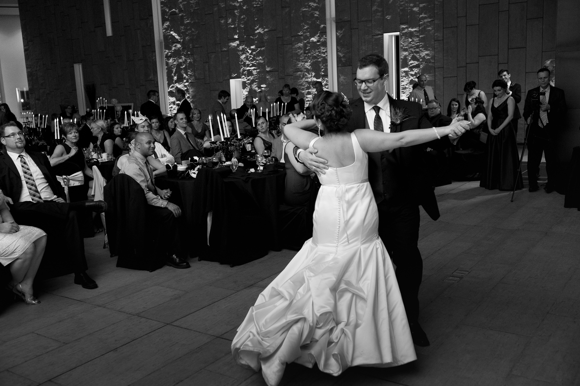  Joanna + Kris have their first dance during their wedding reception at the Waterloo Region Museum in Kitchener. 