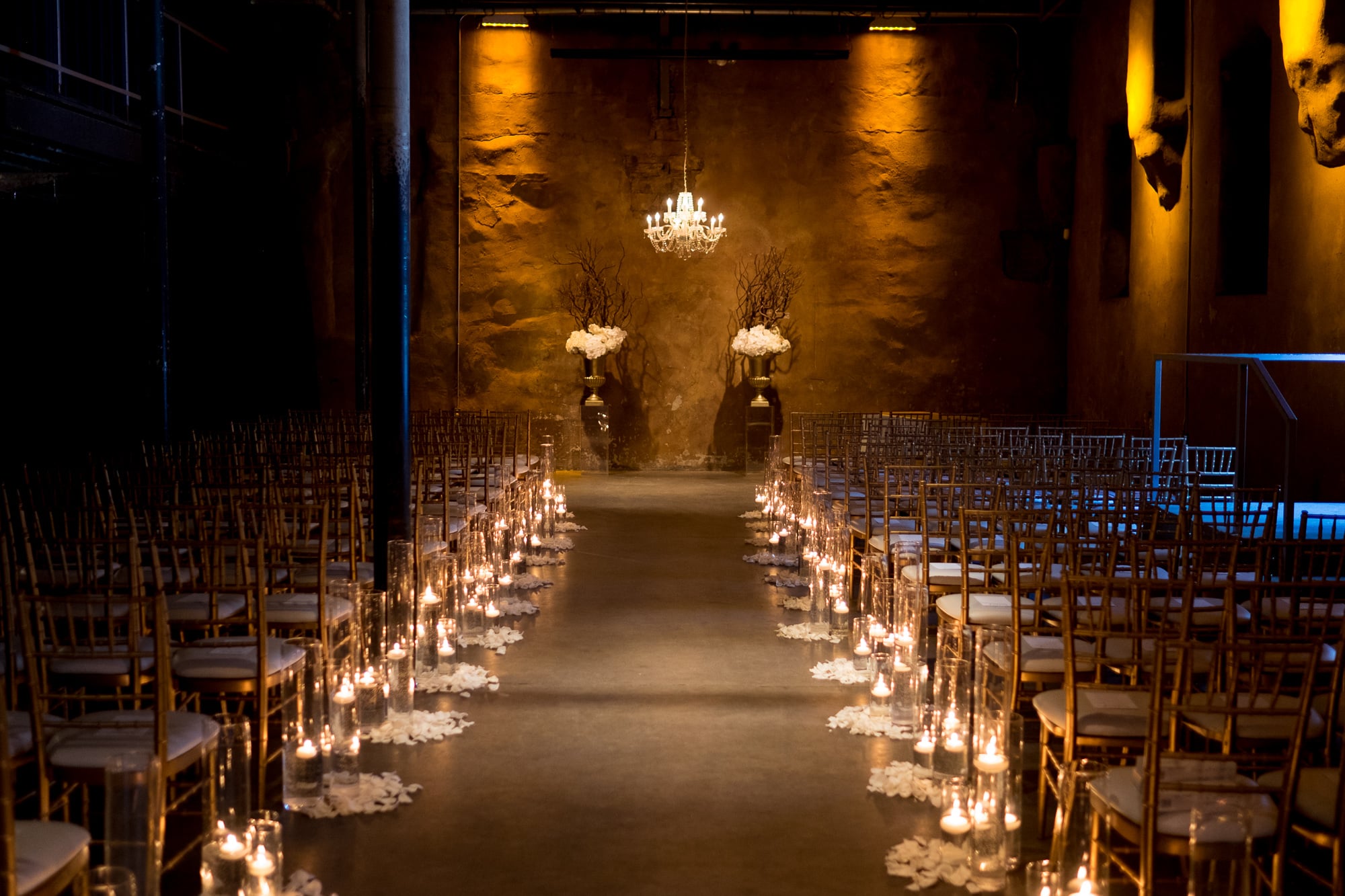  An overal detail shot of the wedding ceremony location at Toronto's Fermenting Cellar in the Distillery District. 