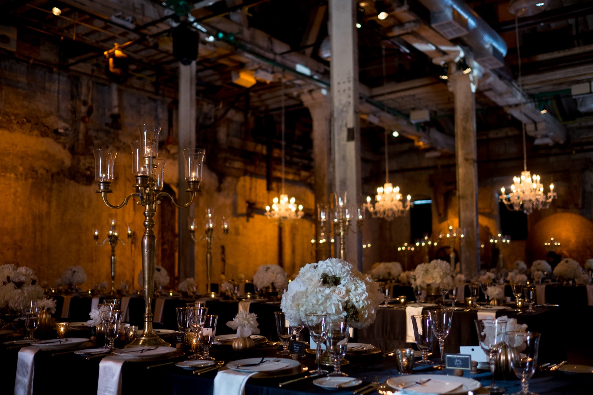  An overal detail shot of the wedding reception location at Toronto's Fermenting Cellar in the Distillery District. 