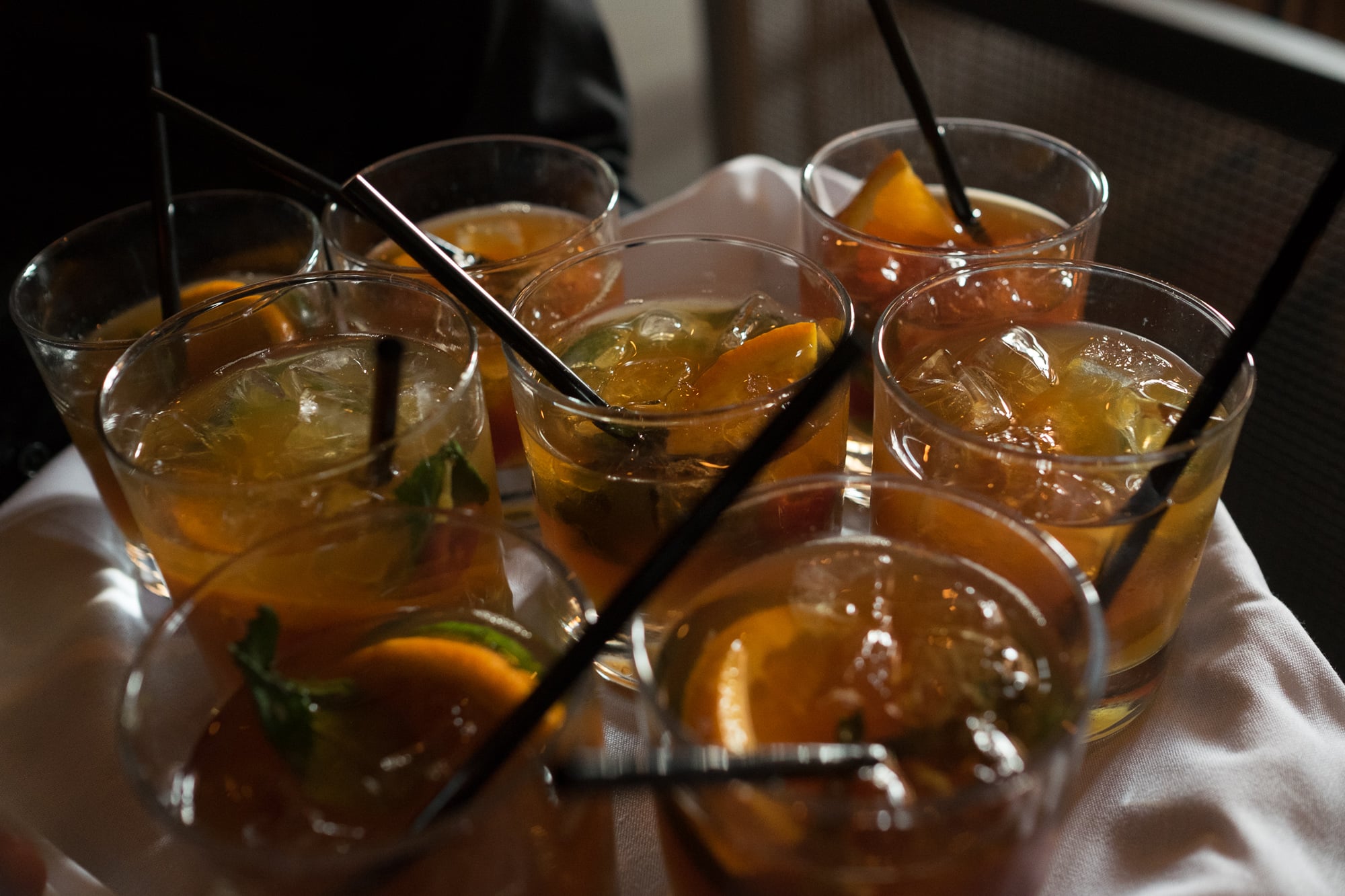  A detail shot of a signature drink from a wedding reception in Toronto at the Fermenting Cellar in the Distillery District. 