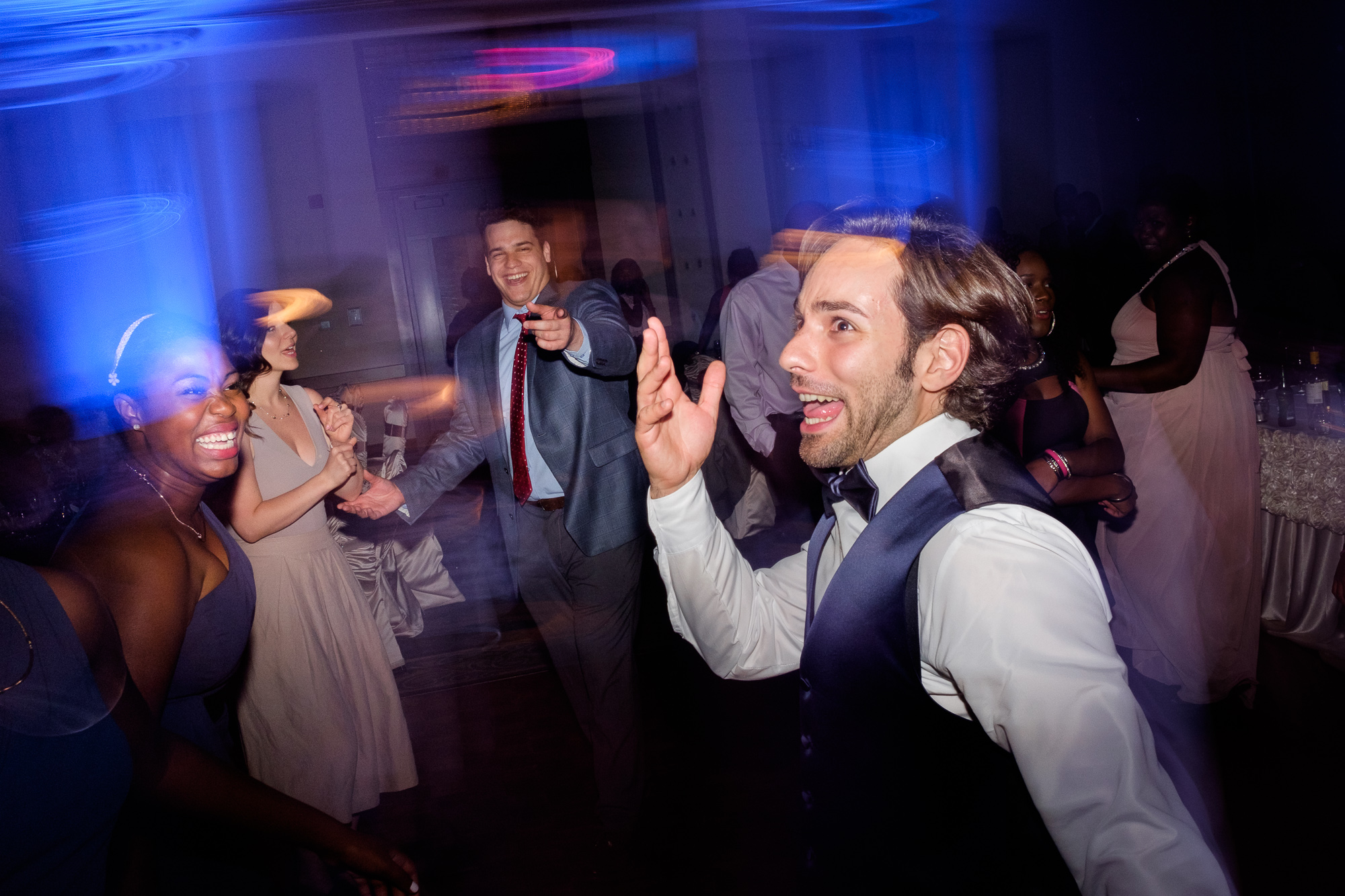 Guests party away during the reception at Jennifer + Alex Toronto wedding.
