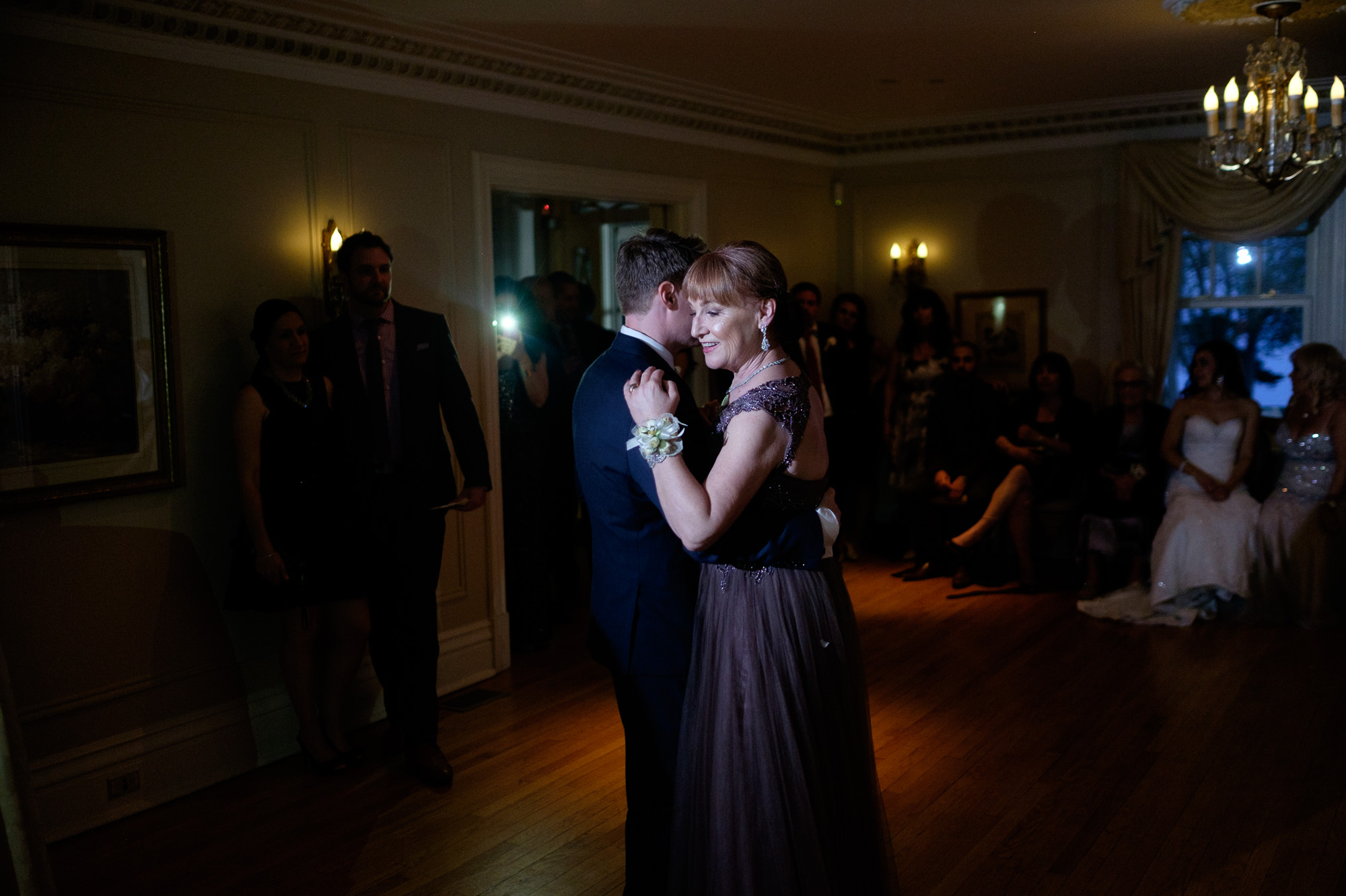  Chris dances with his mom during the wedding reception at the Paletta Mansion. 