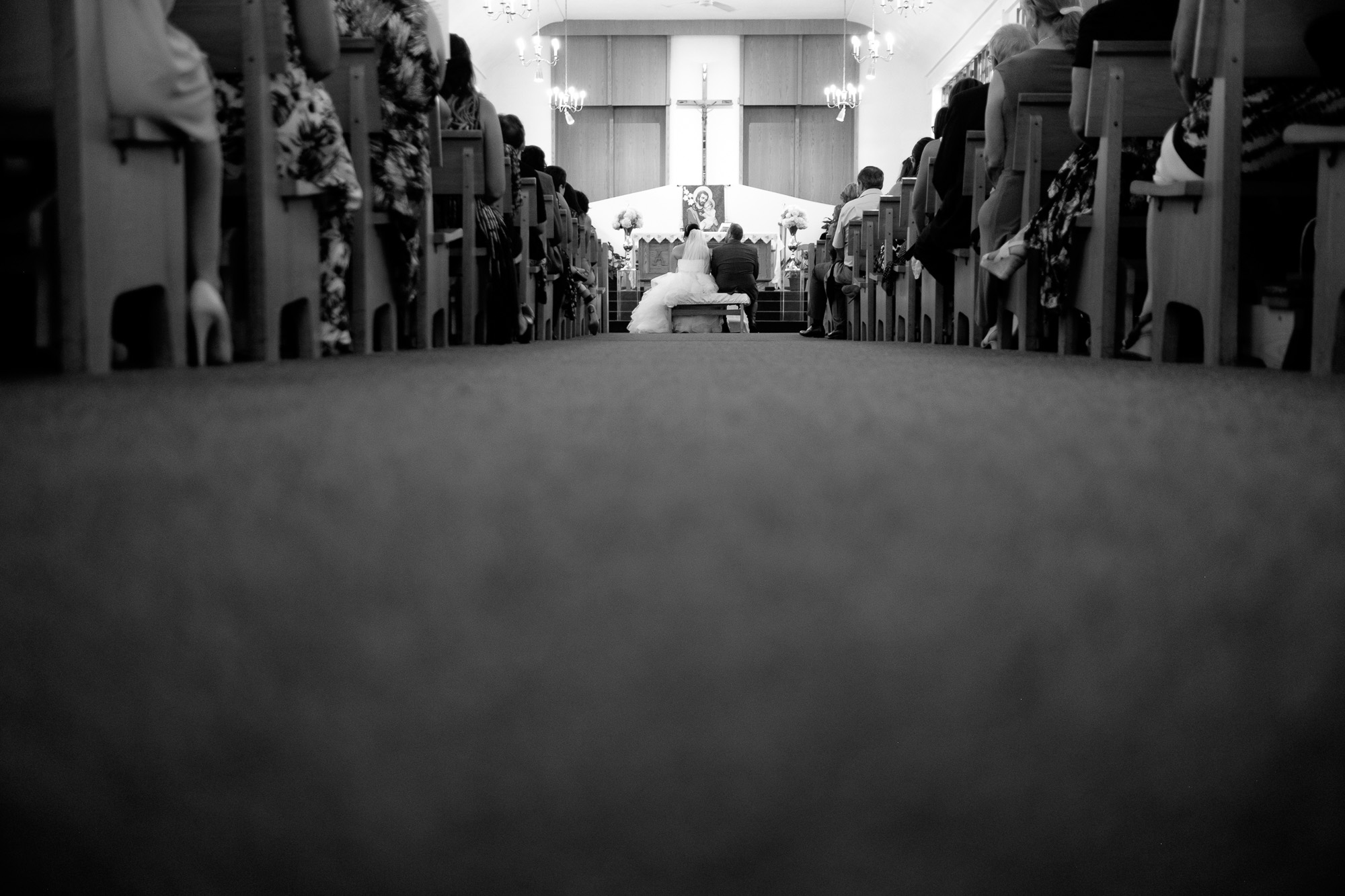 A photograph from the wedding ceremony of Melanie & David in Toronto.