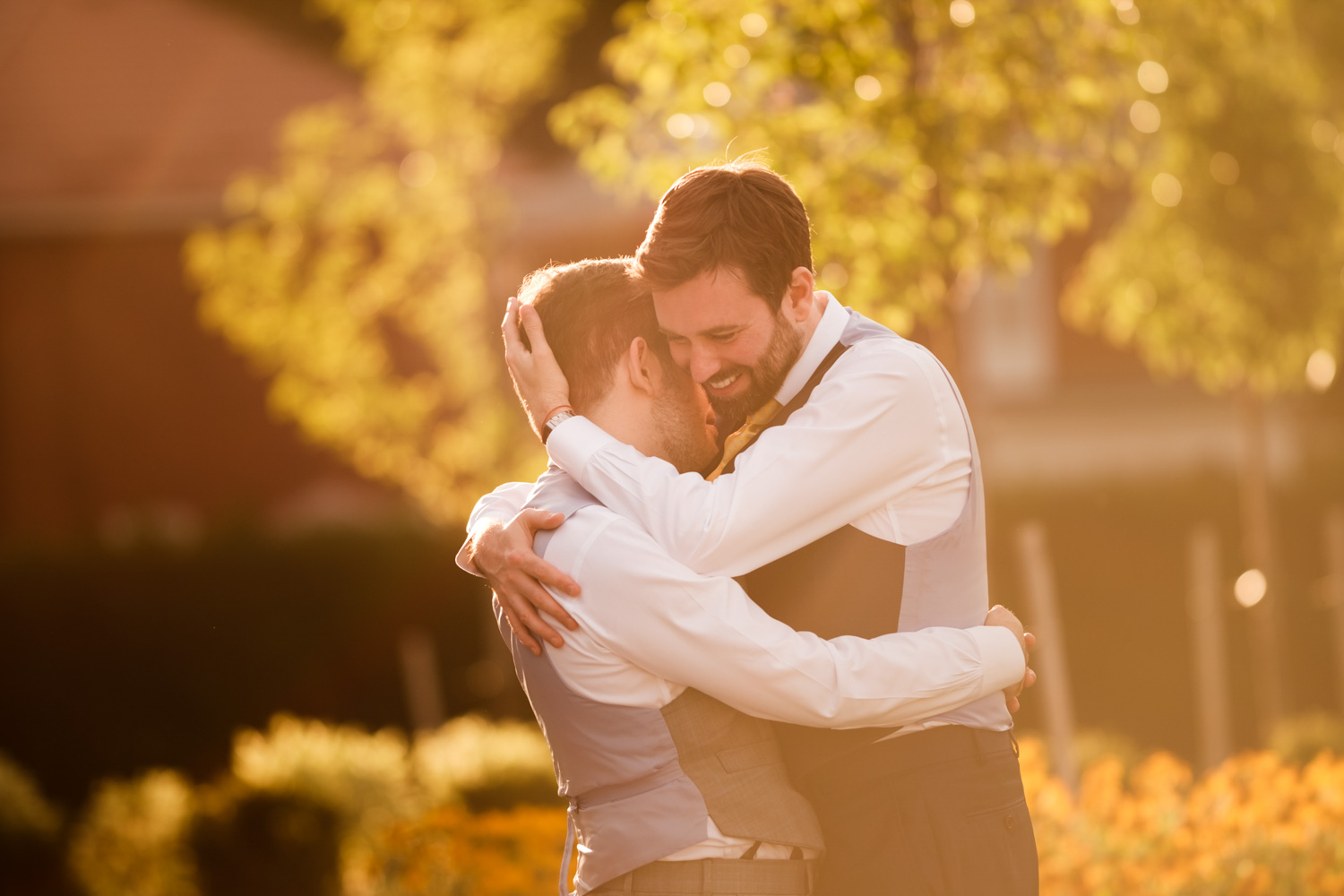 sunset wedding portrait 