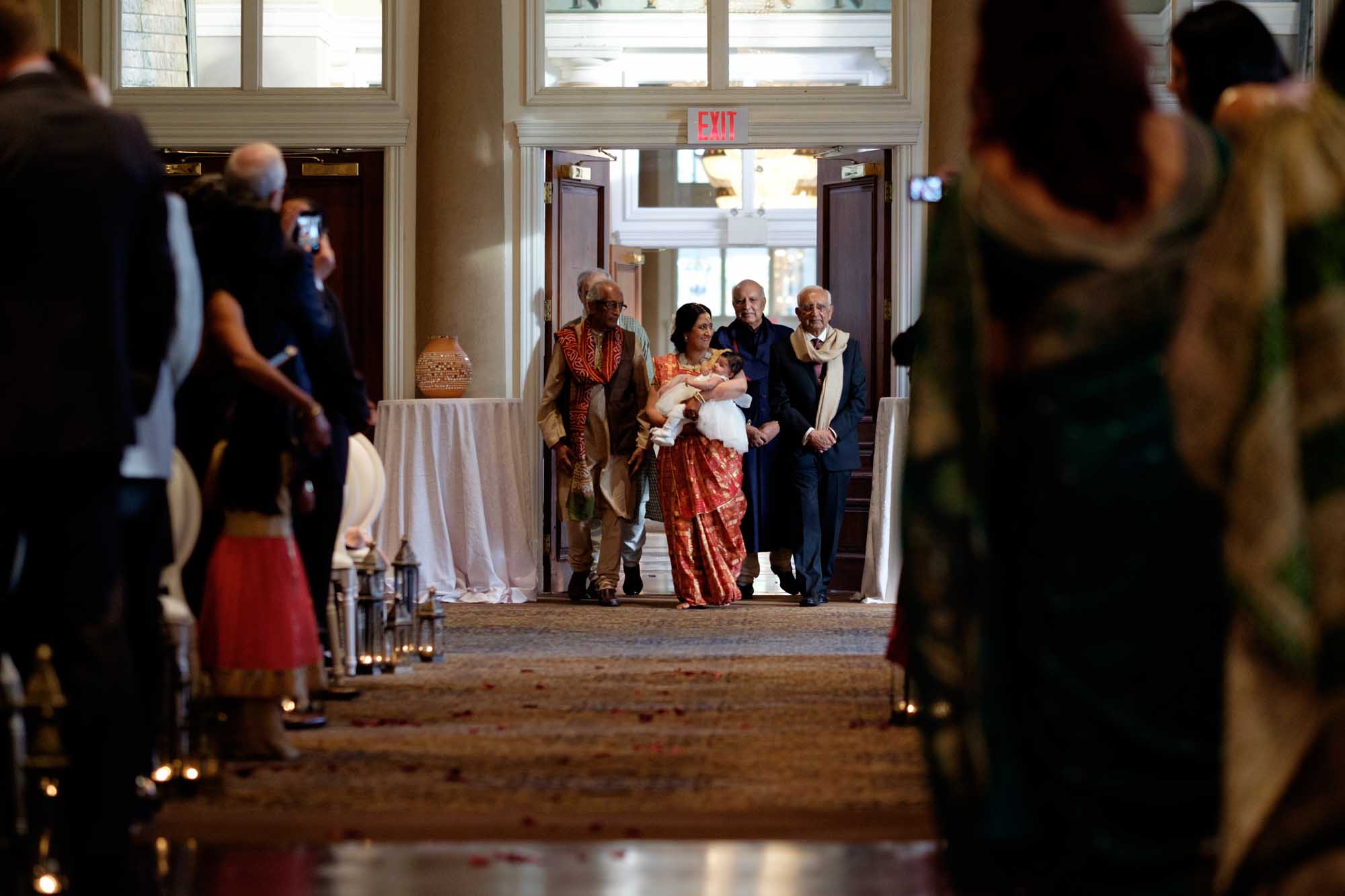  bride makes her entrance to the wedding ceremony at the Liberty Grand in toronto. 