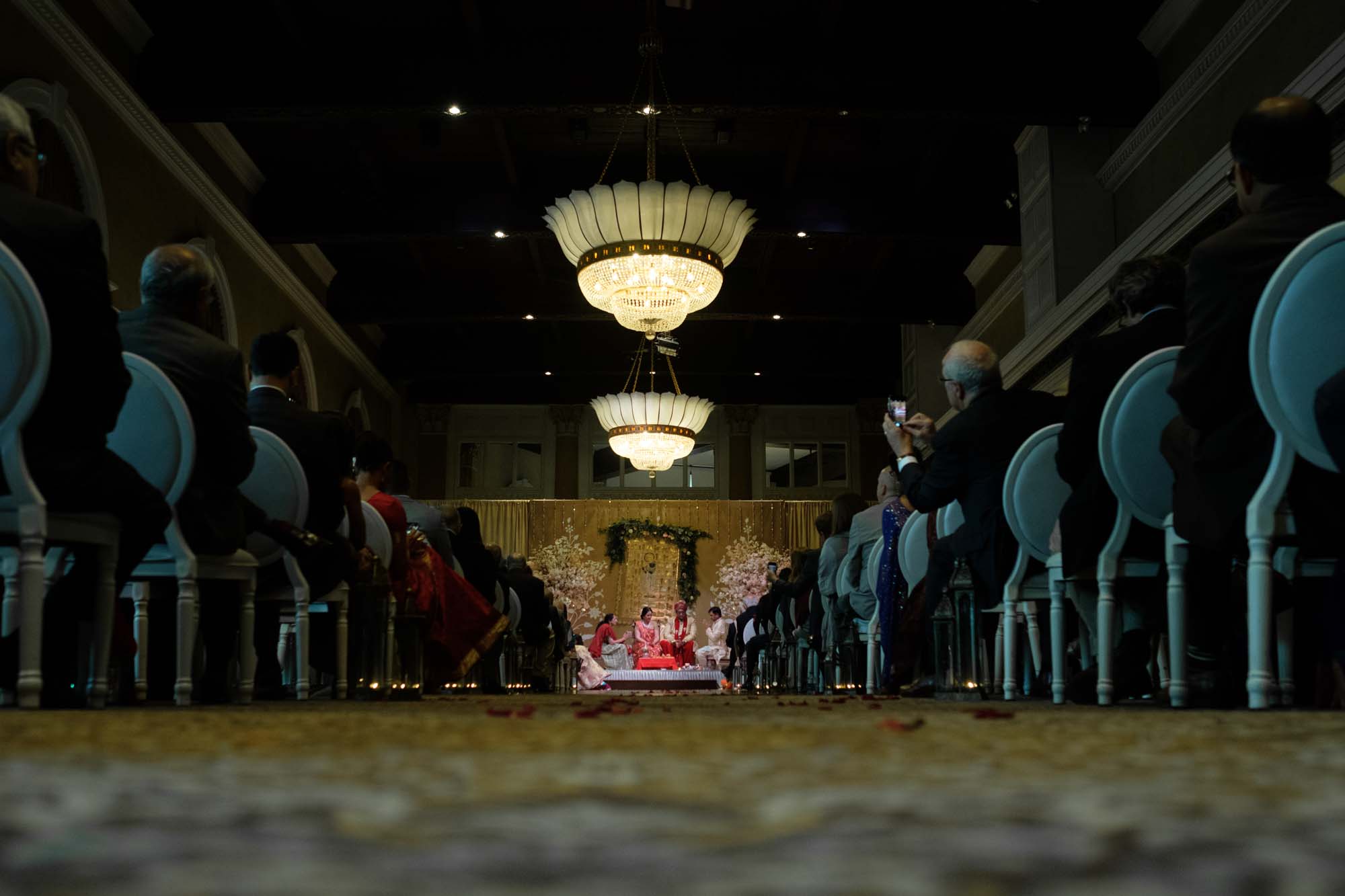  wide angle photograph from the Hindu wedding ceremony at Toronto's Liberty Grand 